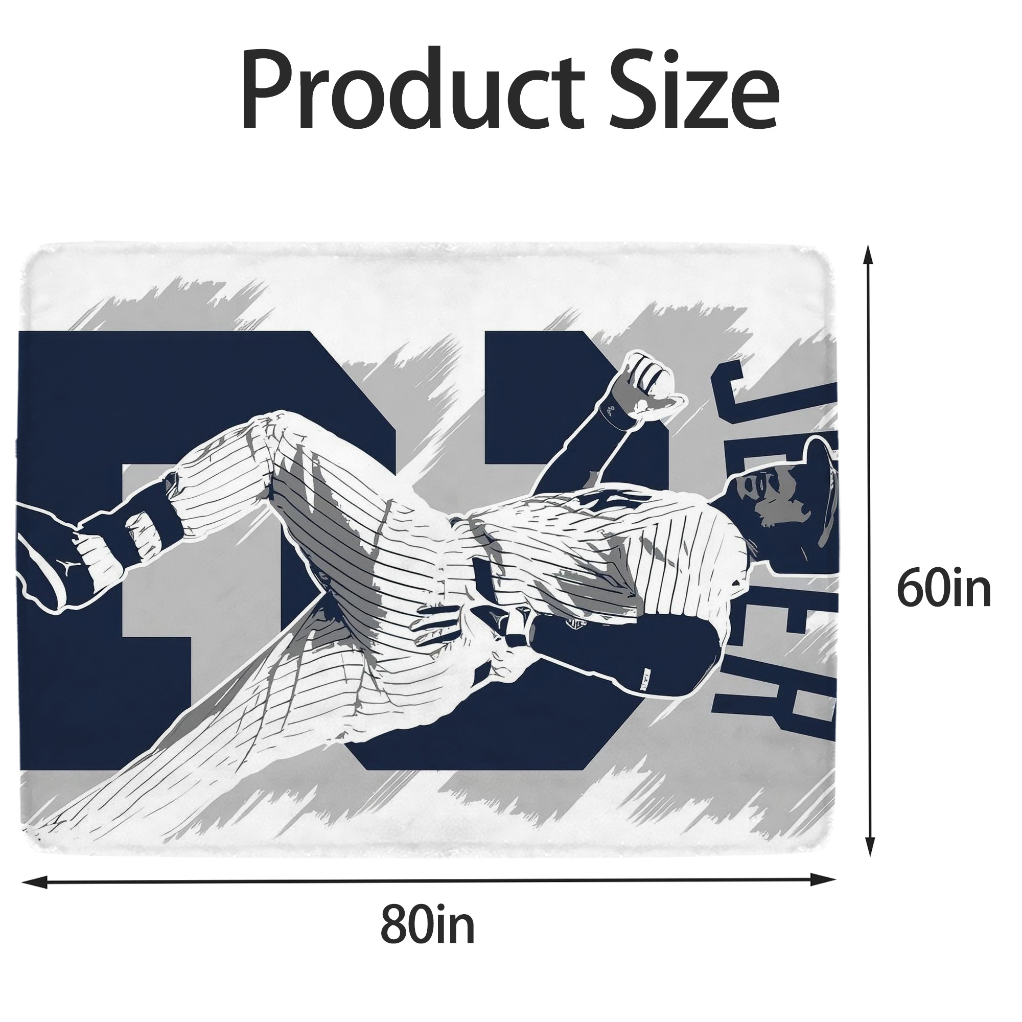 Derek Jeter 113 Soft Fleece Throw Blanket 60 X 80 Inch – Super Soft, Lightweight, And Durable – Perfect For Sofa, Bed, Camping, And More – Ideal Gift For Family And Friends
