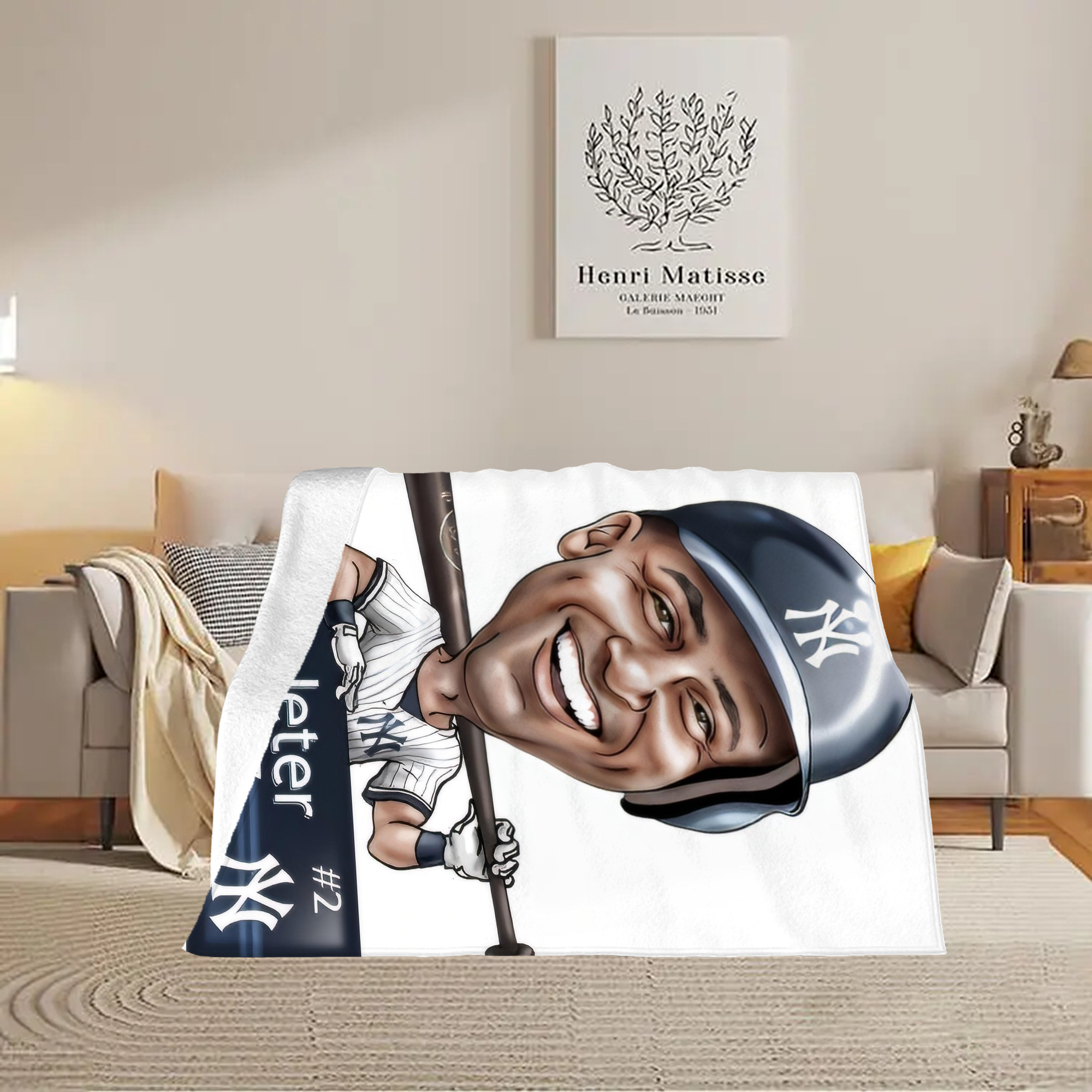 Derek Jeter 18 Soft Fleece Throw Blanket 60 X 80 Inch – Super Soft, Lightweight, And Durable – Perfect For Sofa, Bed, Camping, And More – Ideal Gift For Family And Friends