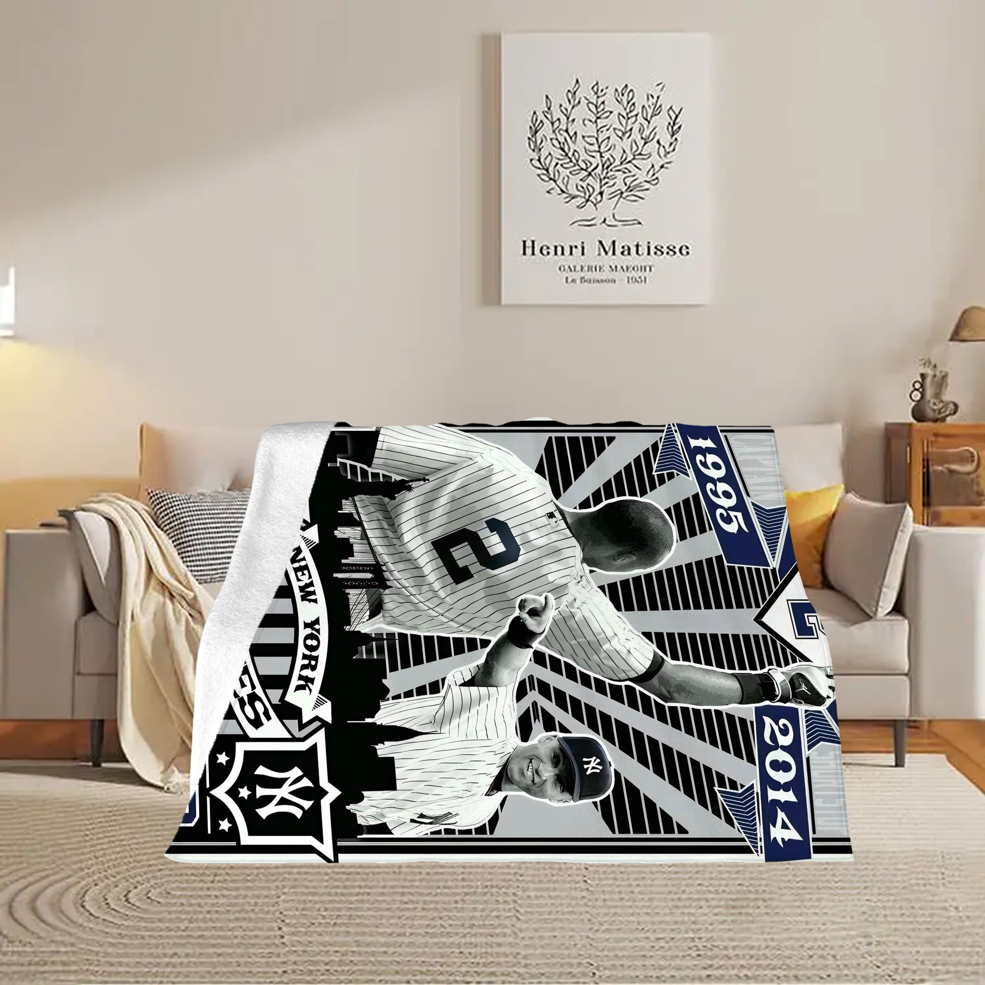 Derek Jeter 34 Soft Fleece Throw Blanket 60 X 80 Inch – Super Soft, Lightweight, And Durable – Perfect For Sofa, Bed, Camping, And More – Ideal Gift For Family And Friends