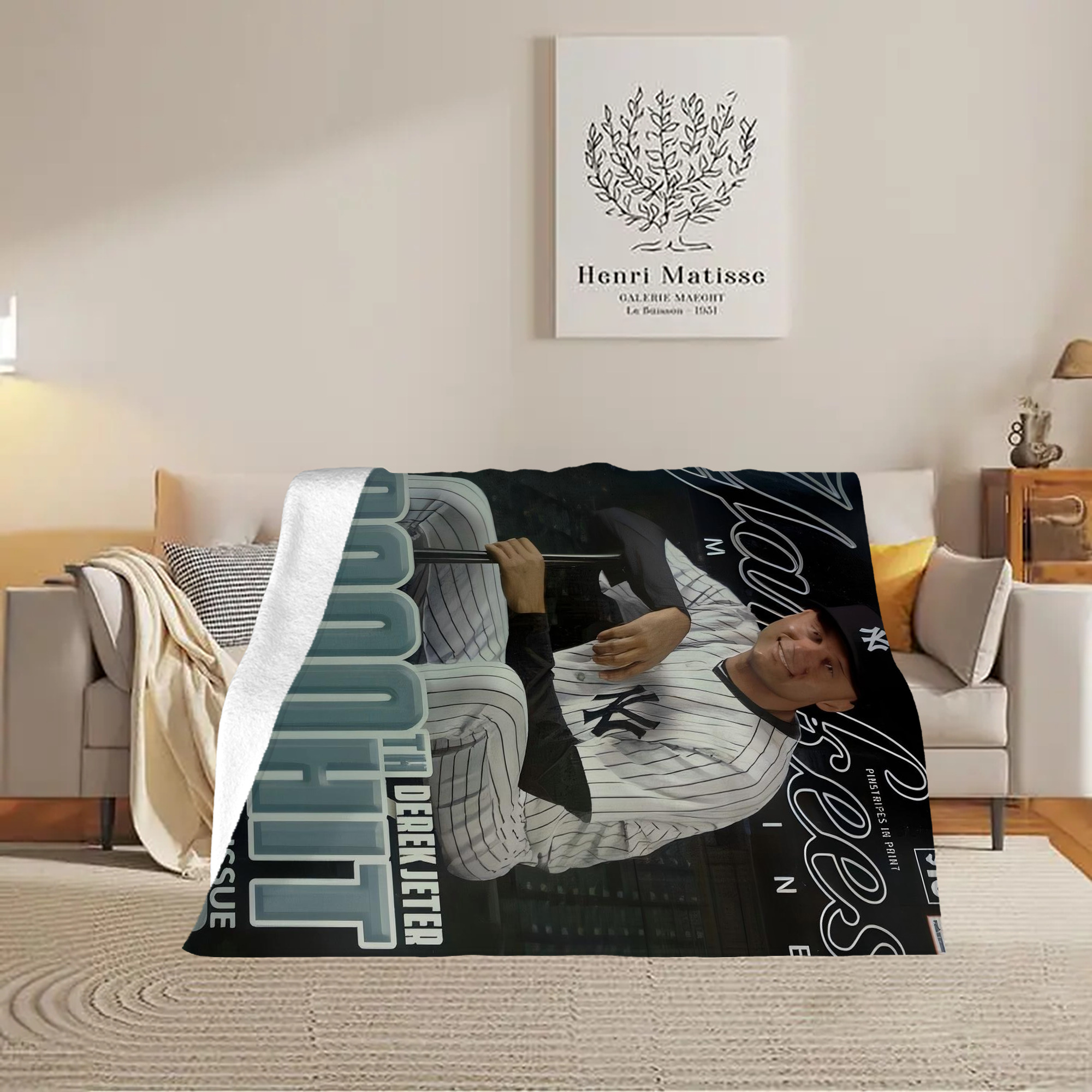 Derek Jeter 43 Soft Fleece Throw Blanket 60 X 80 Inch – Super Soft, Lightweight, And Durable – Perfect For Sofa, Bed, Camping, And More – Ideal Gift For Family And Friends