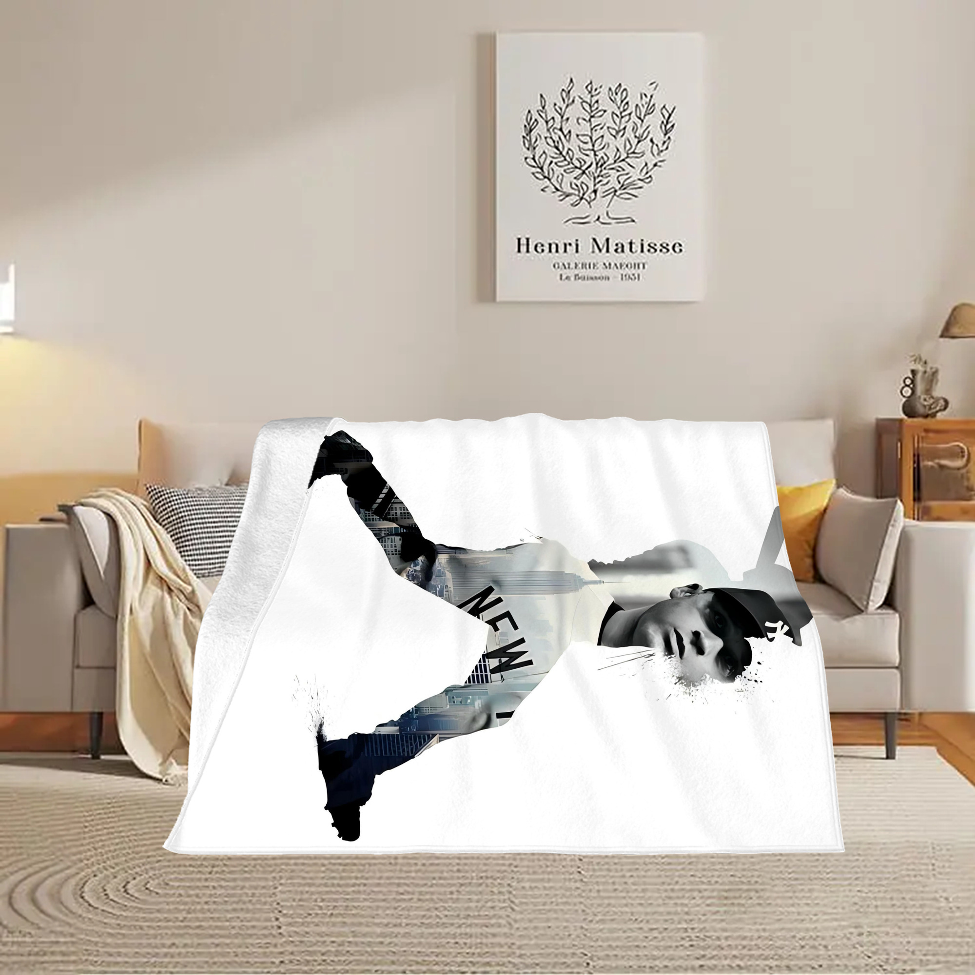 Derek Jeter 54 Soft Fleece Throw Blanket 60 X 80 Inch – Super Soft, Lightweight, And Durable – Perfect For Sofa, Bed, Camping, And More – Ideal Gift For Family And Friends