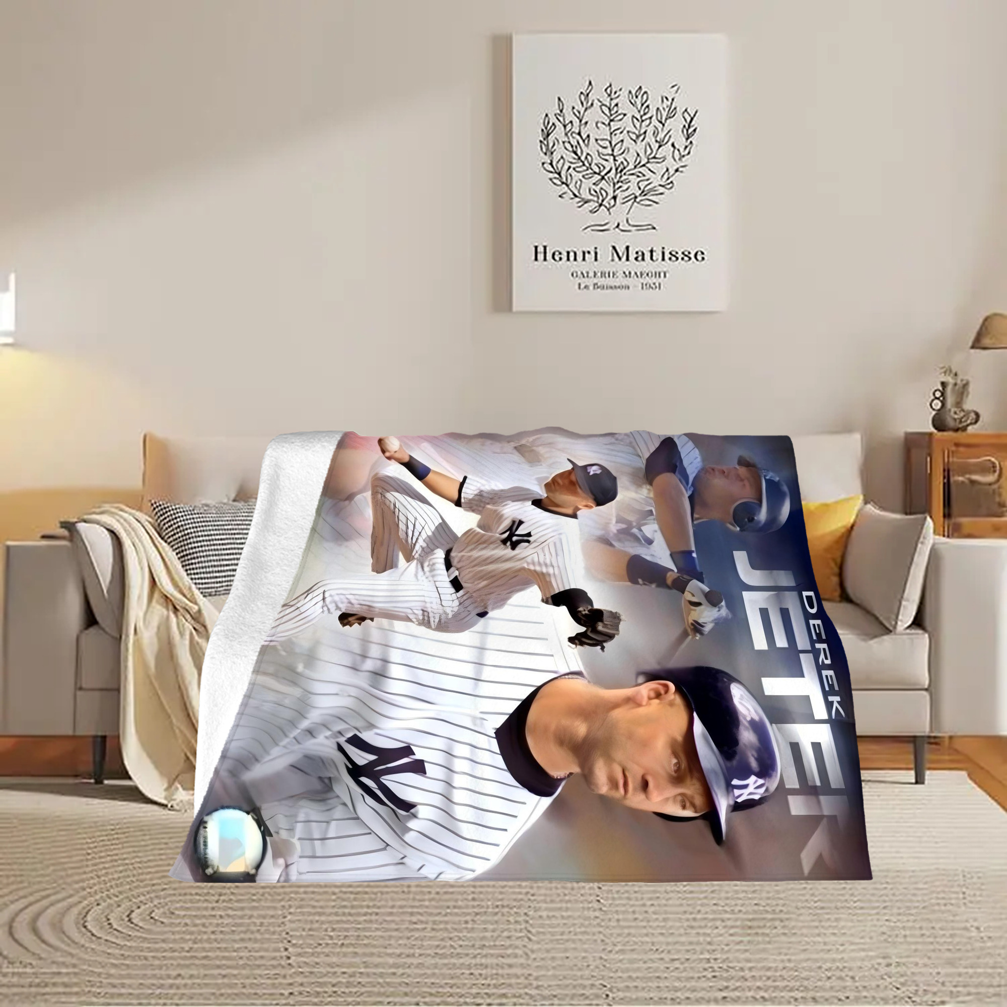 Derek Jeter 60 Soft Fleece Throw Blanket 60 X 80 Inch – Super Soft, Lightweight, And Durable – Perfect For Sofa, Bed, Camping, And More – Ideal Gift For Family And Friends