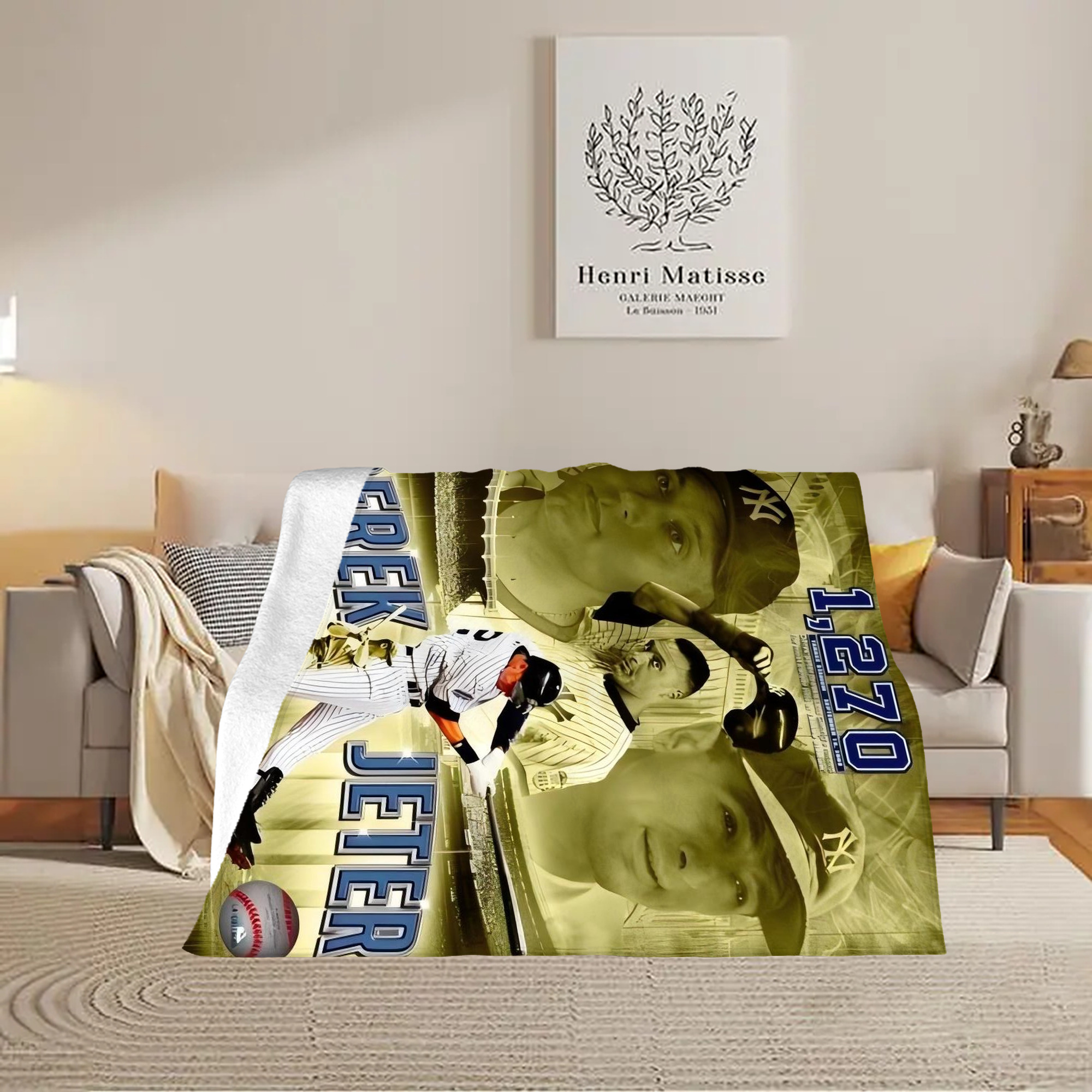 Derek Jeter 86 Soft Fleece Throw Blanket 60 X 80 Inch – Super Soft, Lightweight, And Durable – Perfect For Sofa, Bed, Camping, And More – Ideal Gift For Family And Friends