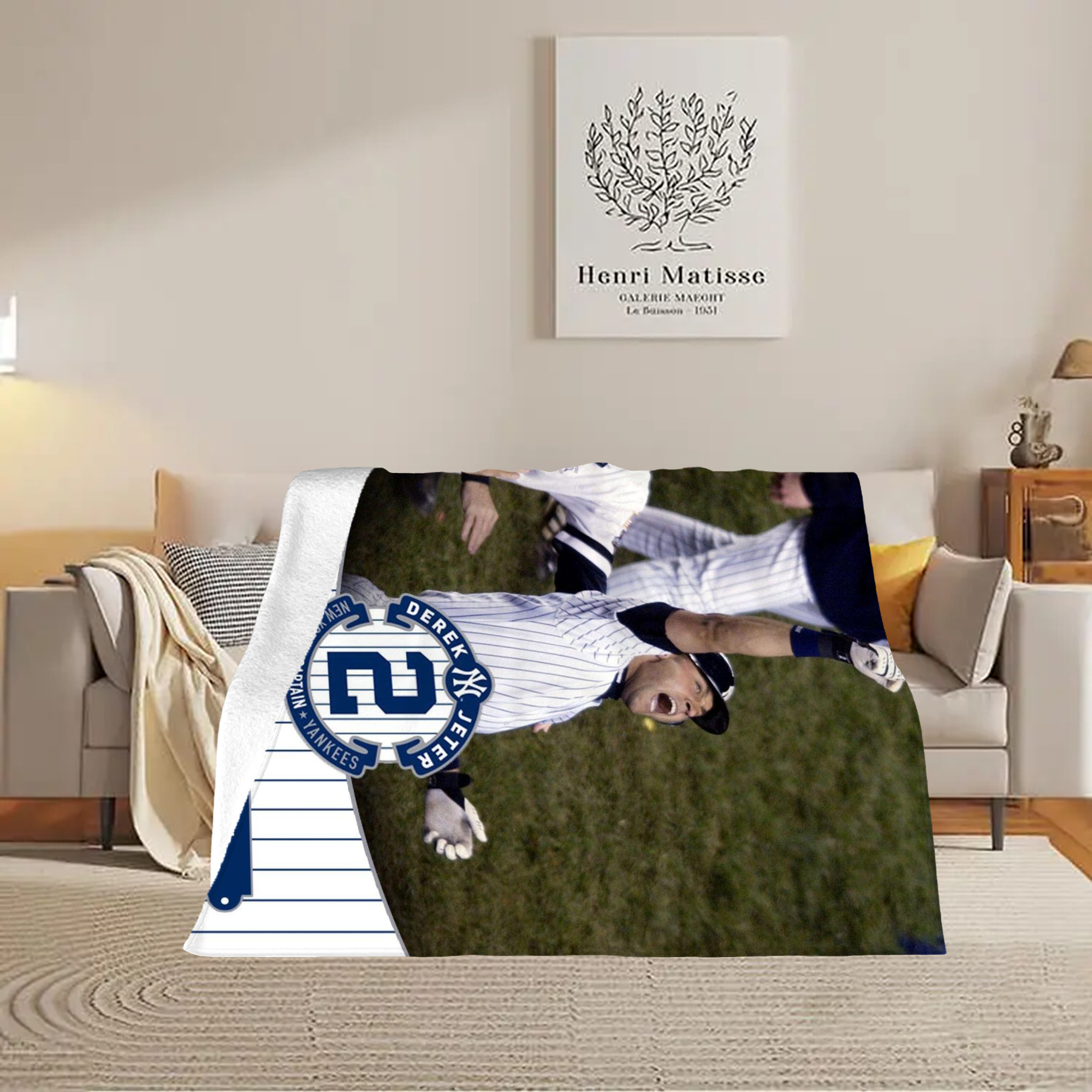 Derek Jeter 87 Soft Fleece Throw Blanket 60 X 80 Inch – Super Soft, Lightweight, And Durable – Perfect For Sofa, Bed, Camping, And More – Ideal Gift For Family And Friends