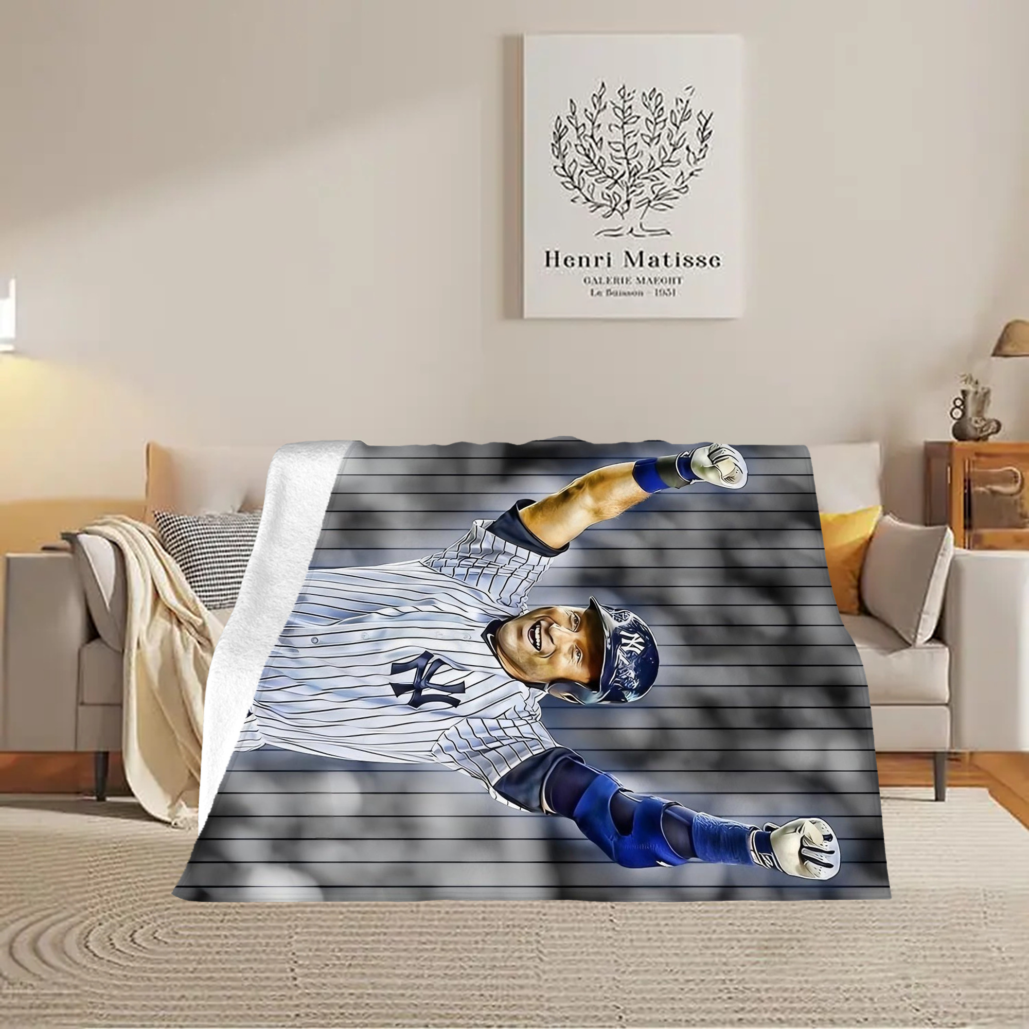 Derek Jeter 96 Soft Fleece Throw Blanket 60 X 80 Inch – Super Soft, Lightweight, And Durable – Perfect For Sofa, Bed, Camping, And More – Ideal Gift For Family And Friends