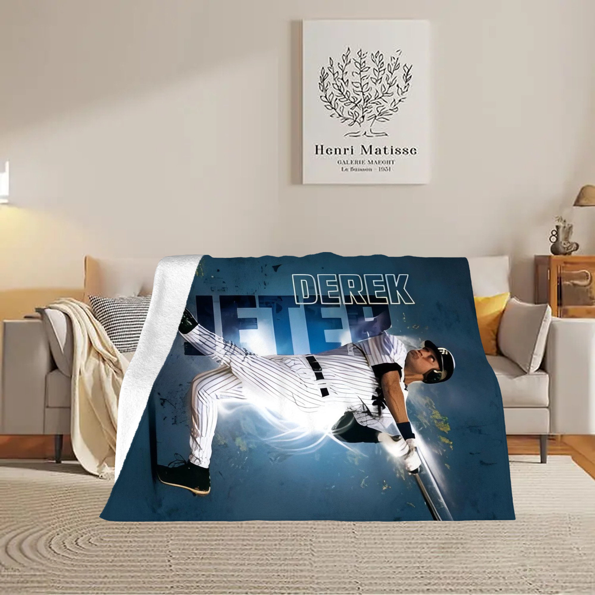 Derek Jeter 99 Soft Fleece Throw Blanket 60 X 80 Inch – Super Soft, Lightweight, And Durable – Perfect For Sofa, Bed, Camping, And More – Ideal Gift For Family And Friends