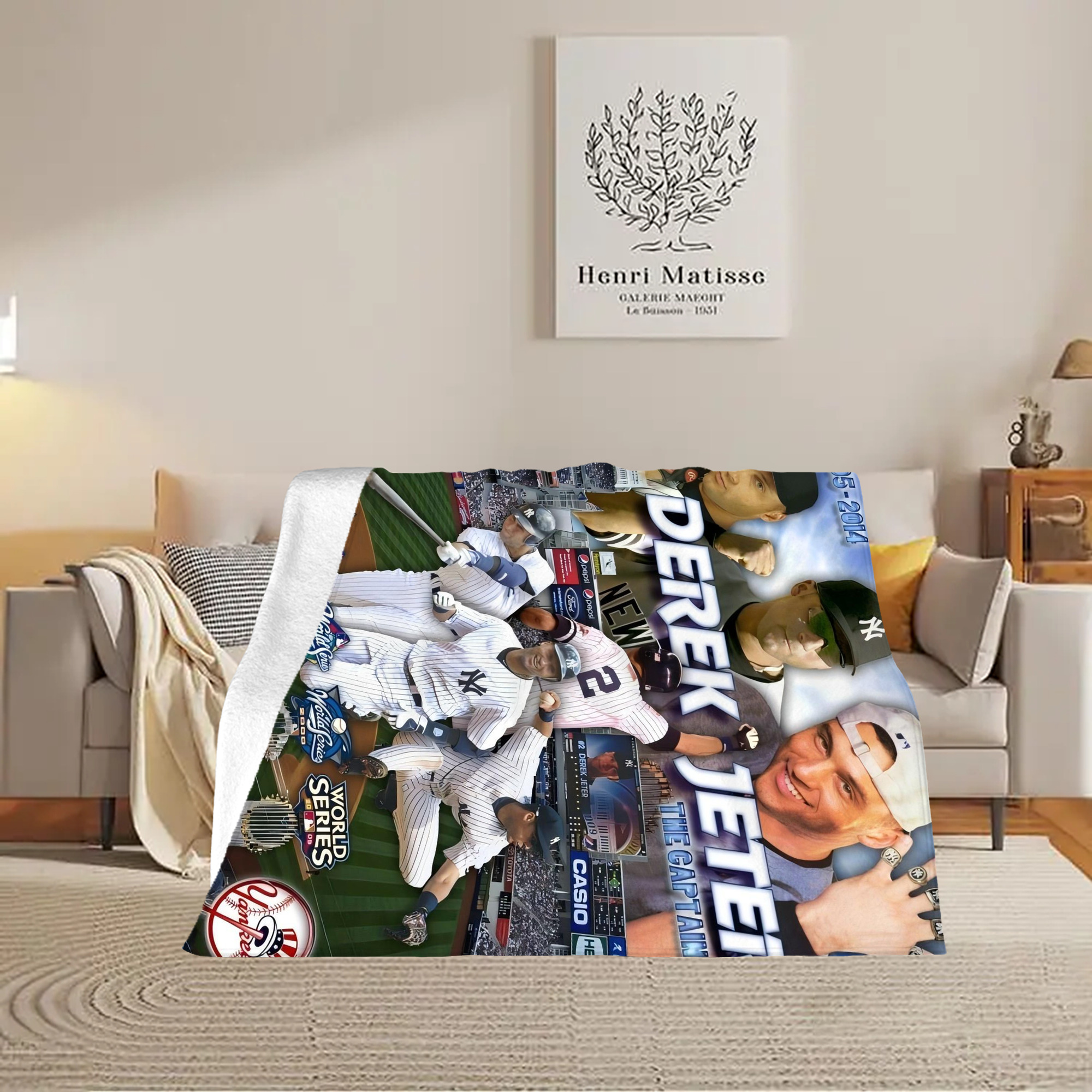 Derek Jeter 100 Soft Fleece Throw Blanket 60 X 80 Inch – Super Soft, Lightweight, And Durable – Perfect For Sofa, Bed, Camping, And More – Ideal Gift For Family And Friends