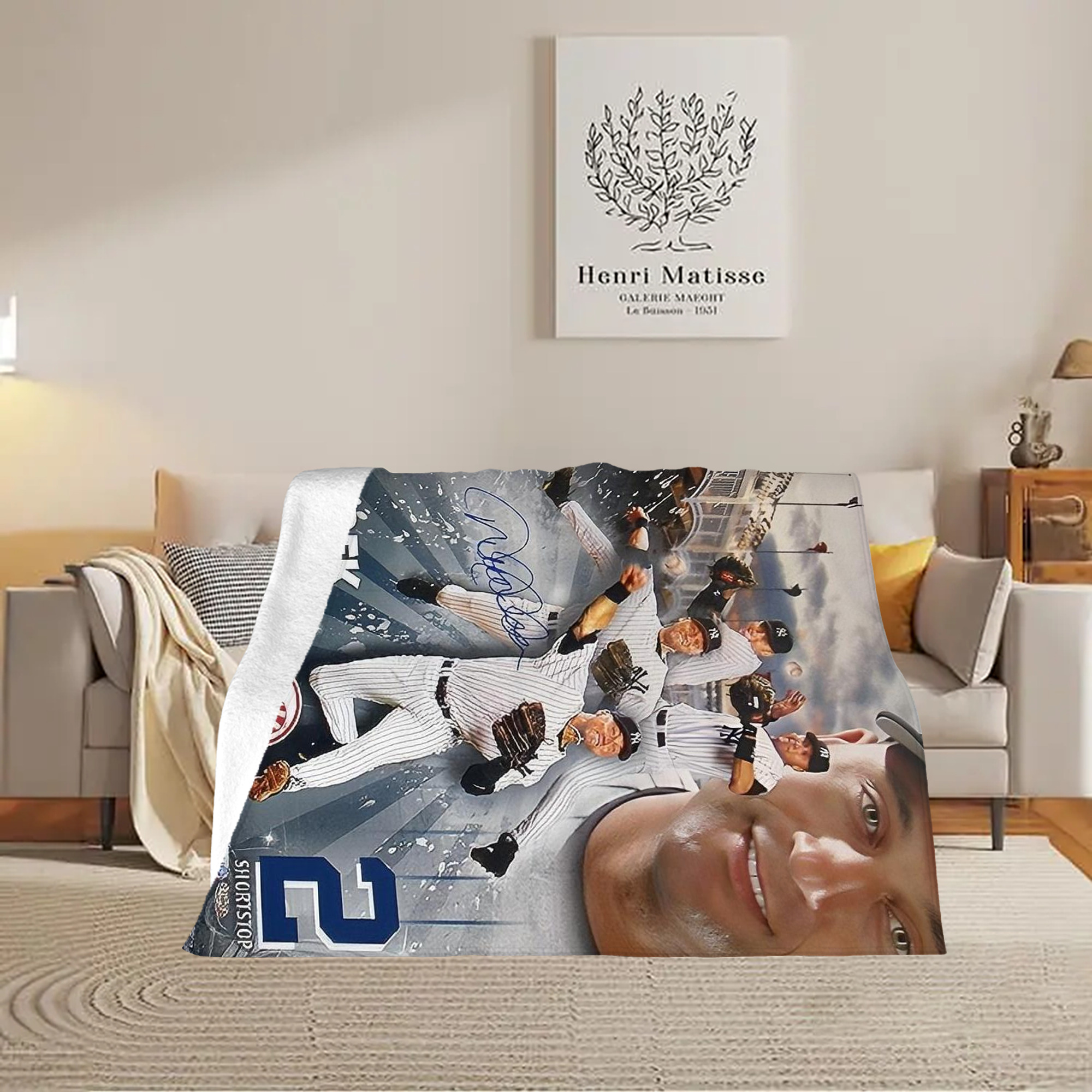 Derek Jeter 109 Soft Fleece Throw Blanket 60 X 80 Inch – Super Soft, Lightweight, And Durable – Perfect For Sofa, Bed, Camping, And More – Ideal Gift For Family And Friends