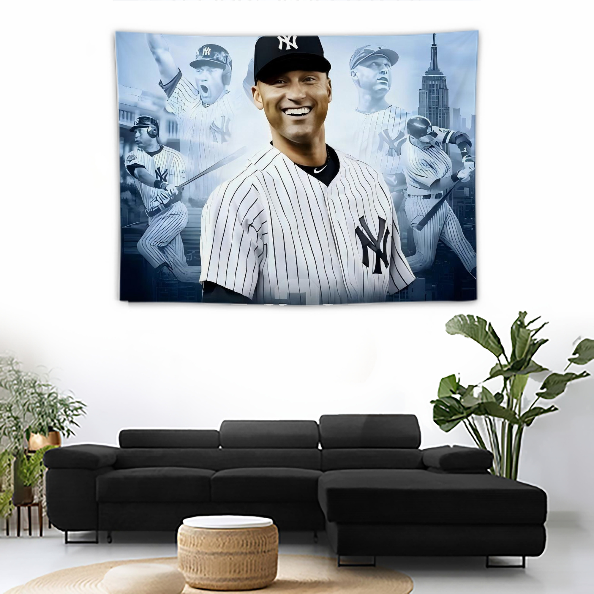 Derek Jeter 21 Wall Tapestry For Bedroom Aesthetic – Boho Style Polyester Fabric Wall Hanging With Hooks – 60 X 90 Inch Large Size, Lightweight, Durable, Easy To Hang