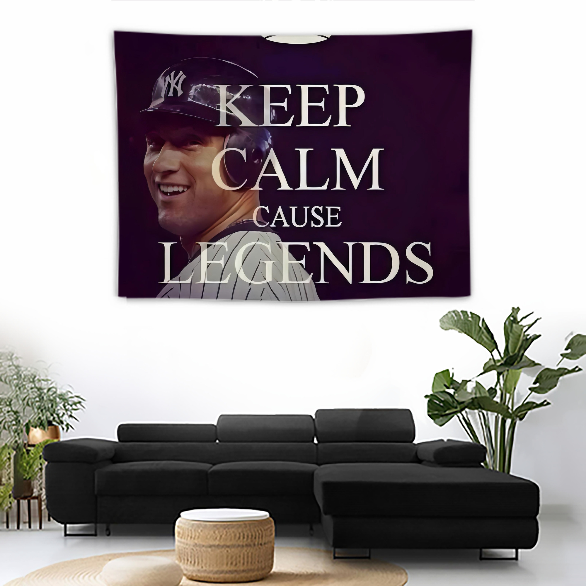 Derek Jeter 70 Wall Tapestry For Bedroom Aesthetic – Boho Style Polyester Fabric Wall Hanging With Hooks – 60 X 90 Inch Large Size, Lightweight, Durable, Easy To Hang