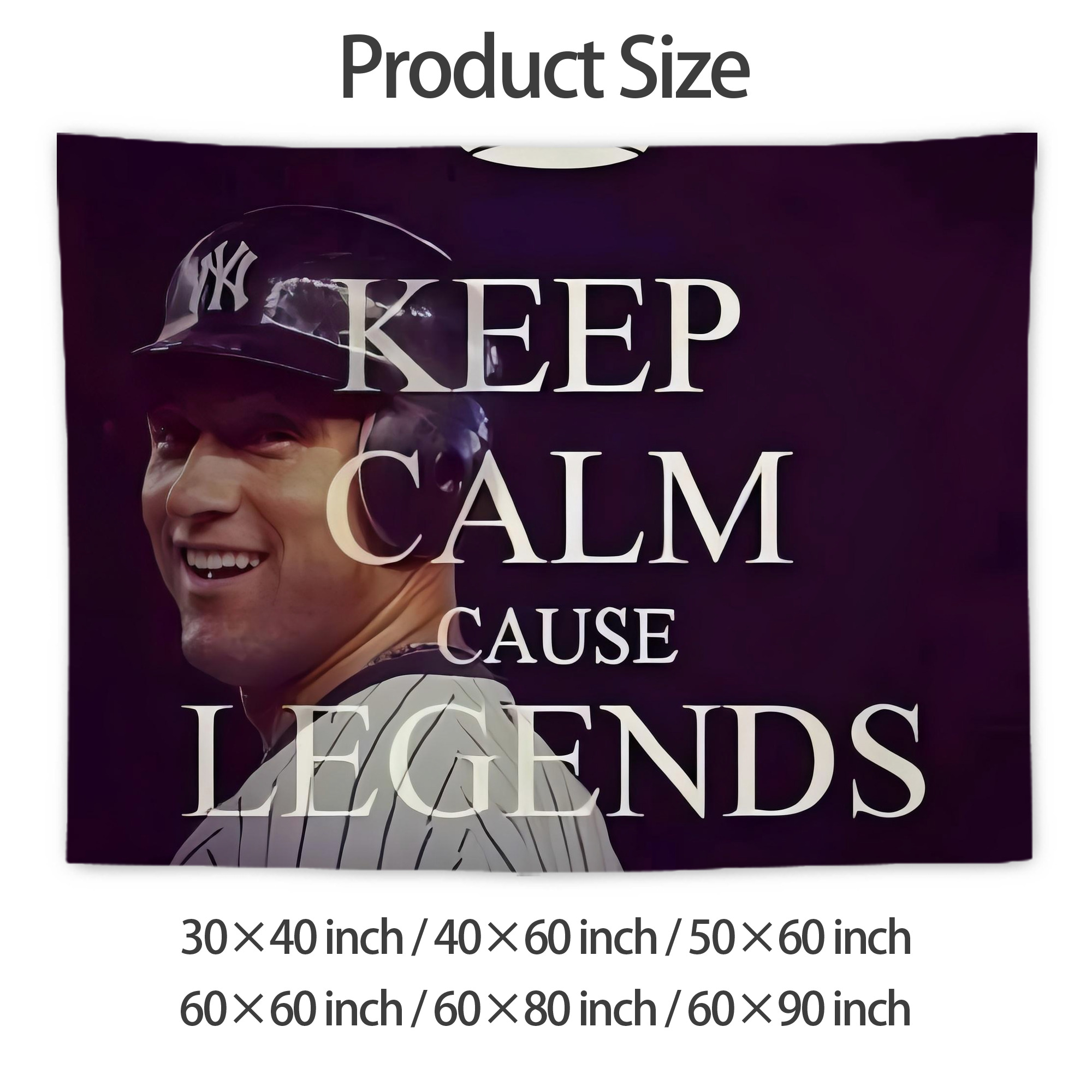 Derek Jeter 70 Wall Tapestry For Bedroom Aesthetic – Boho Style Polyester Fabric Wall Hanging With Hooks – 60 X 90 Inch Large Size, Lightweight, Durable, Easy To Hang