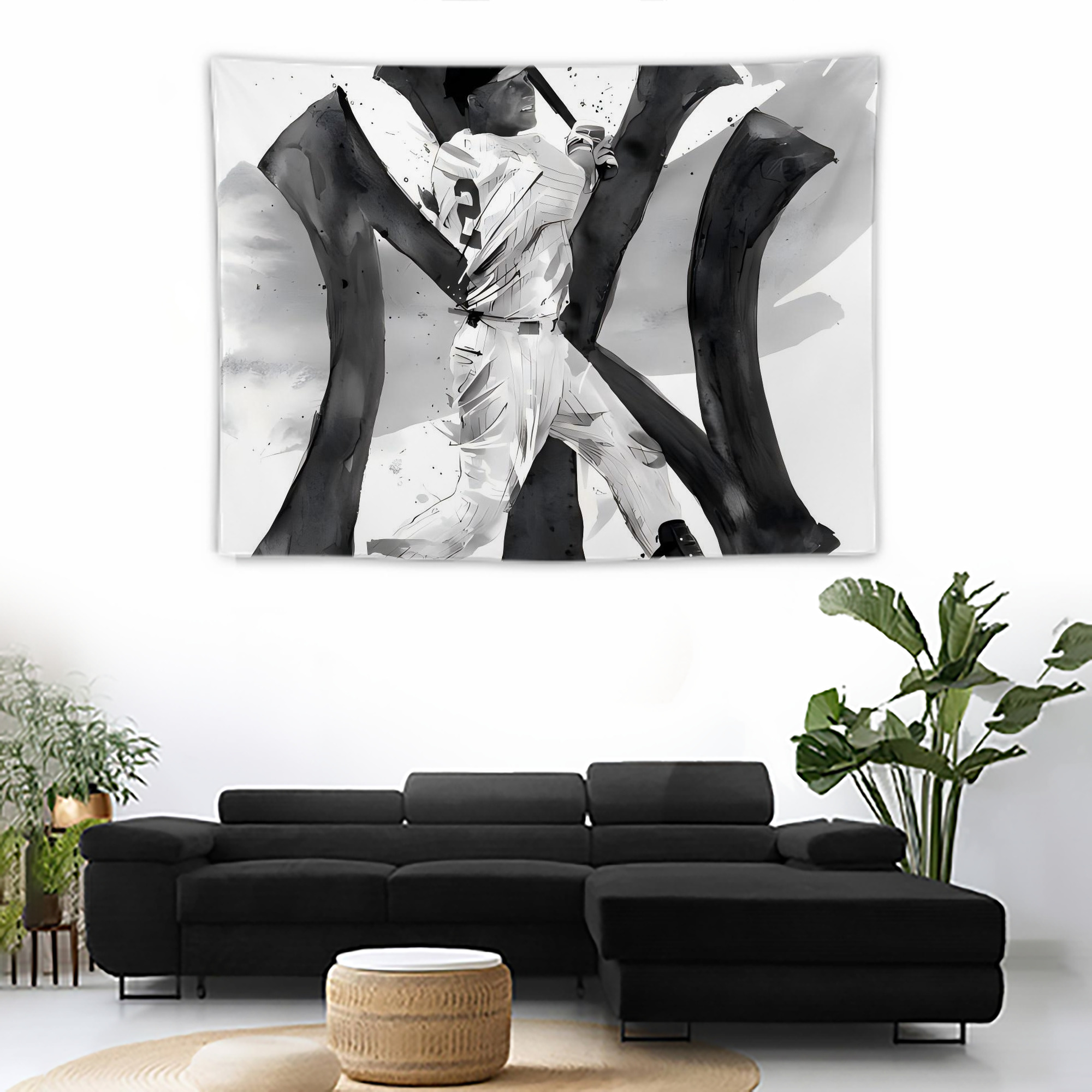 Derek Jeter 71 Wall Tapestry For Bedroom Aesthetic – Boho Style Polyester Fabric Wall Hanging With Hooks – 60 X 90 Inch Large Size, Lightweight, Durable, Easy To Hang