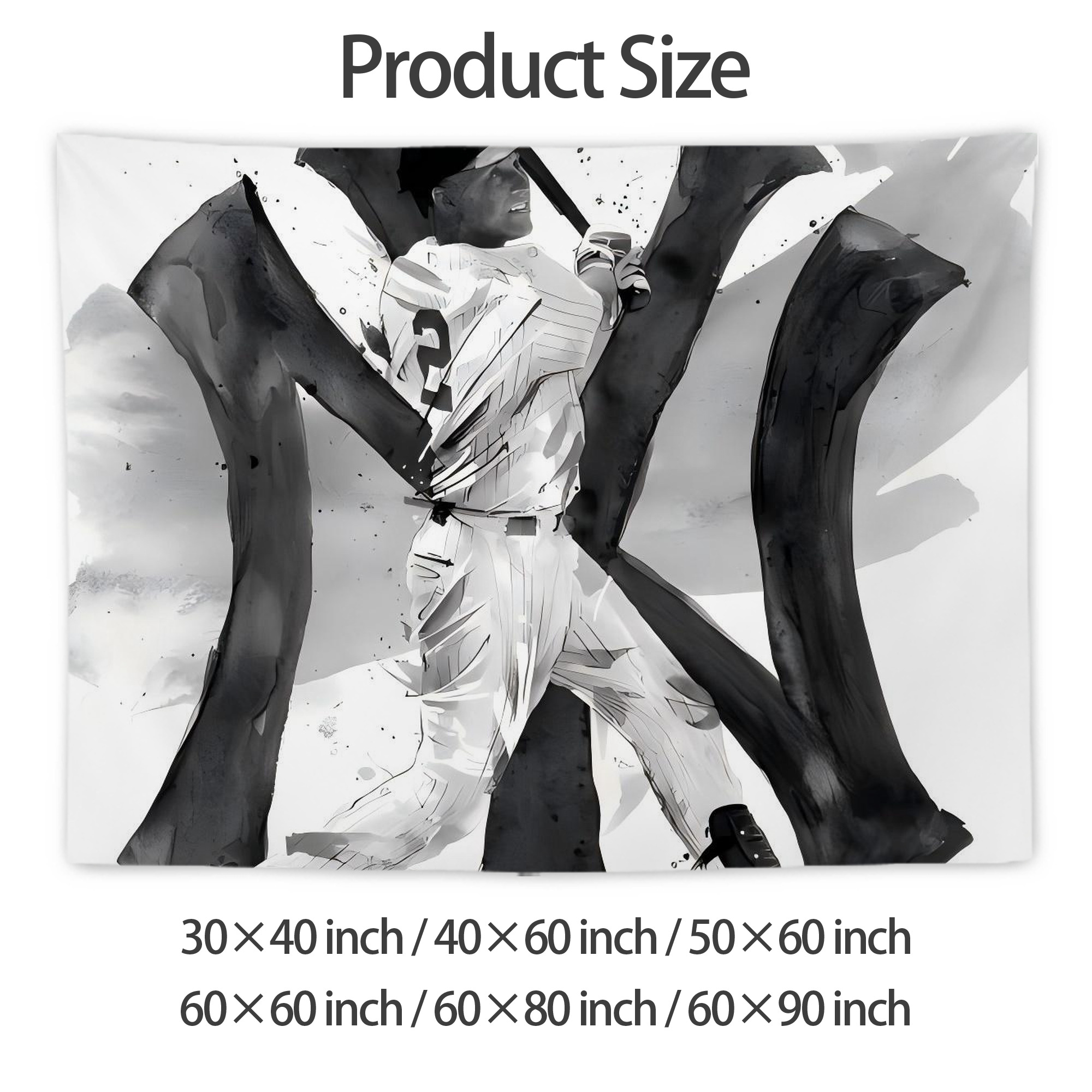 Derek Jeter 71 Wall Tapestry For Bedroom Aesthetic – Boho Style Polyester Fabric Wall Hanging With Hooks – 60 X 90 Inch Large Size, Lightweight, Durable, Easy To Hang