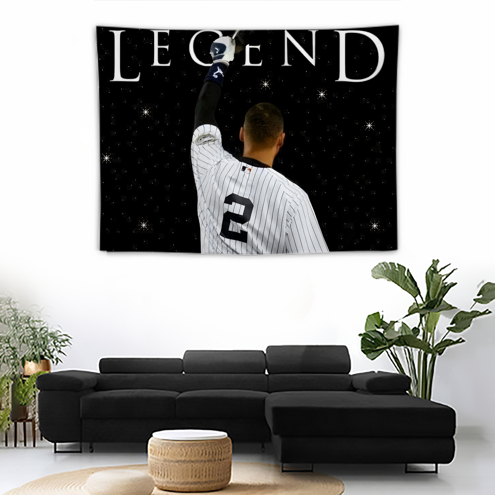 Derek Jeter 73 Wall Tapestry For Bedroom Aesthetic – Boho Style Polyester Fabric Wall Hanging With Hooks – 60 X 90 Inch Large Size, Lightweight, Durable, Easy To Hang