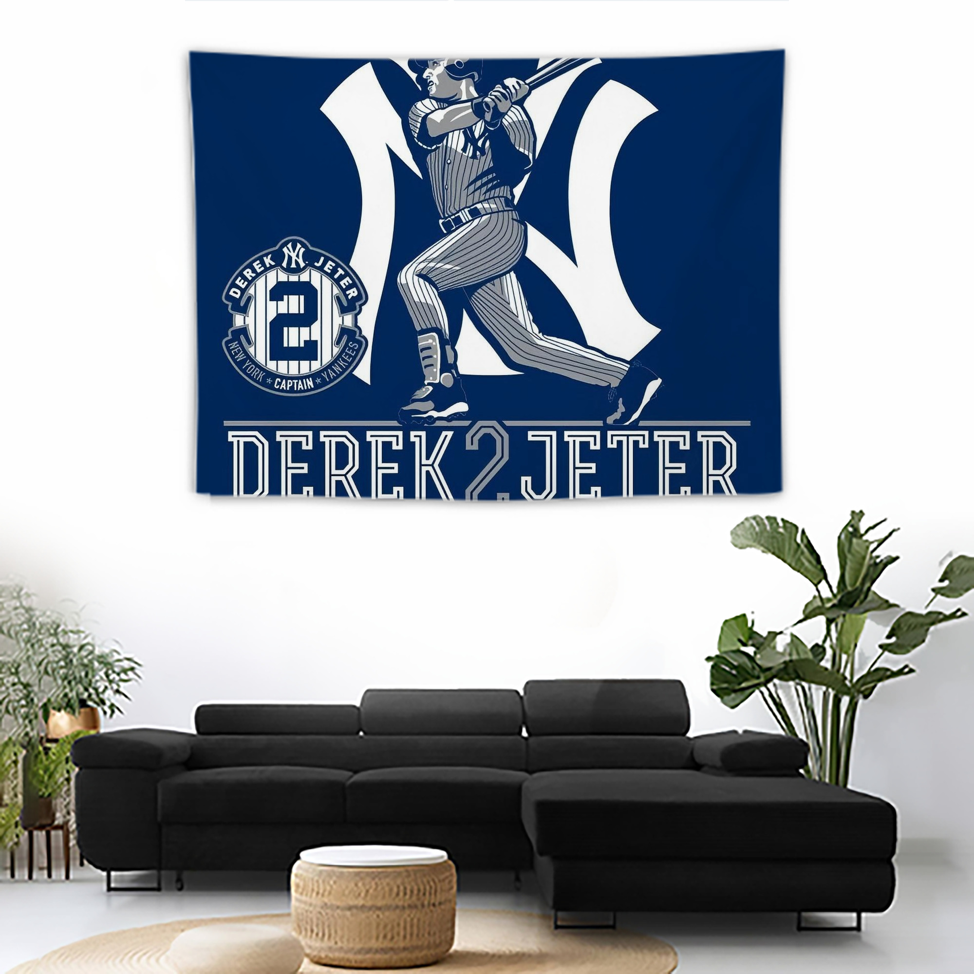 Derek Jeter 104 Wall Tapestry For Bedroom Aesthetic – Boho Style Polyester Fabric Wall Hanging With Hooks – 60 X 90 Inch Large Size, Lightweight, Durable, Easy To Hang