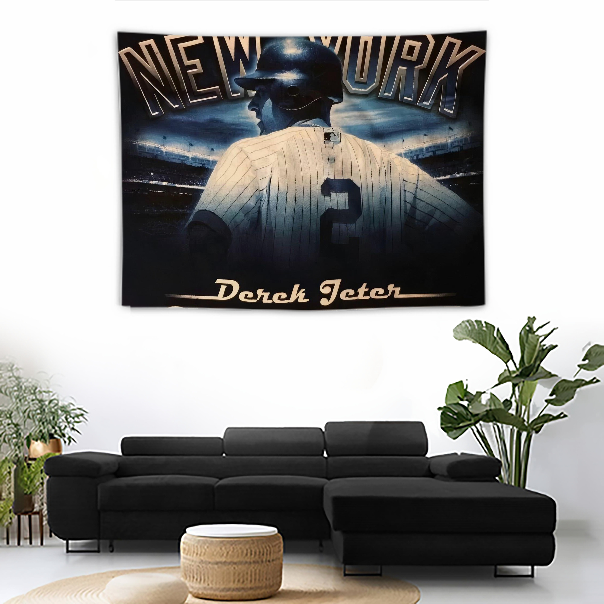Derek Jeter 114 Wall Tapestry For Bedroom Aesthetic – Boho Style Polyester Fabric Wall Hanging With Hooks – 60 X 90 Inch Large Size, Lightweight, Durable, Easy To Hang