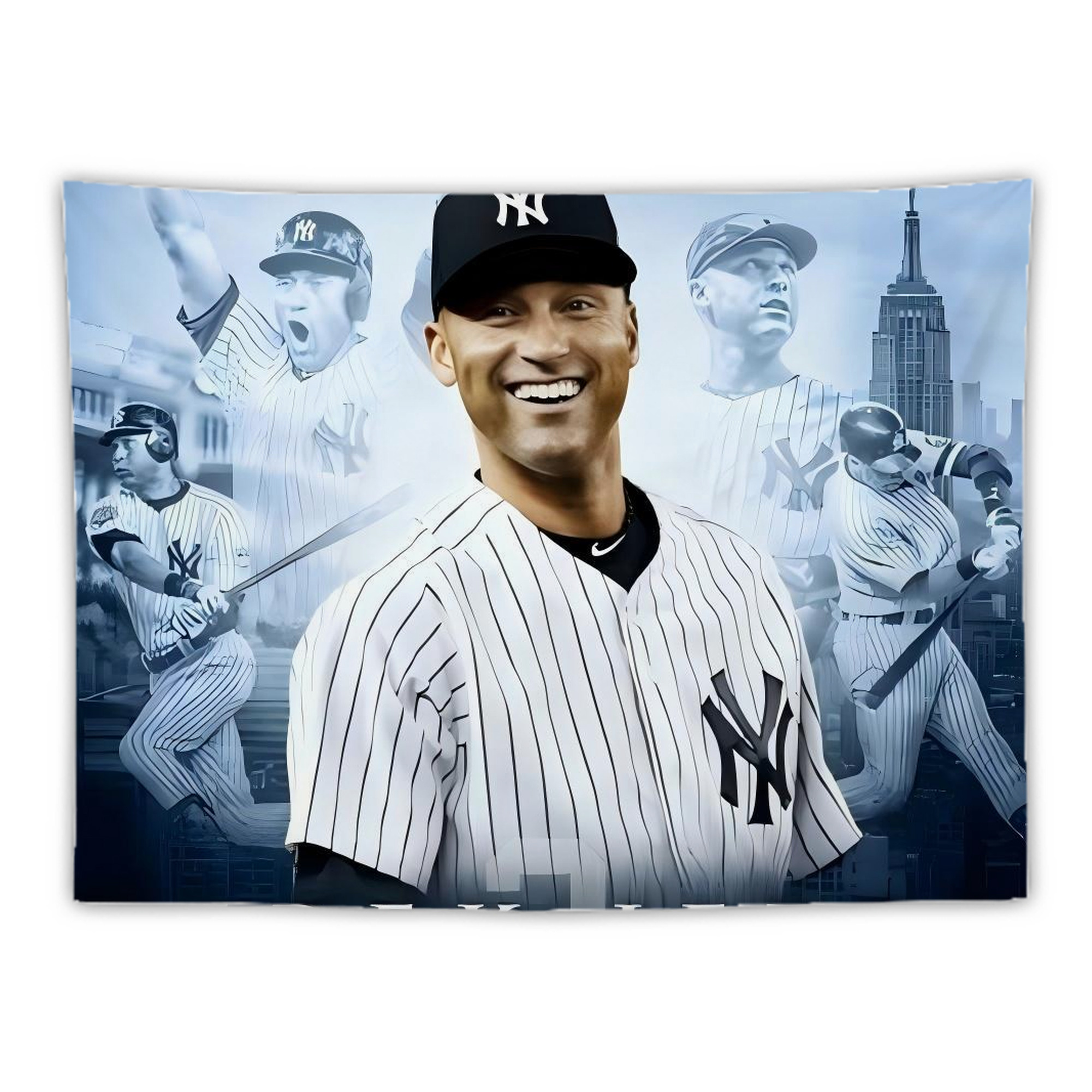 Derek Jeter 21 Wall Tapestry For Bedroom Aesthetic – Boho Style Polyester Fabric Wall Hanging With Hooks – 60 X 90 Inch Large Size, Lightweight, Durable, Easy To Hang