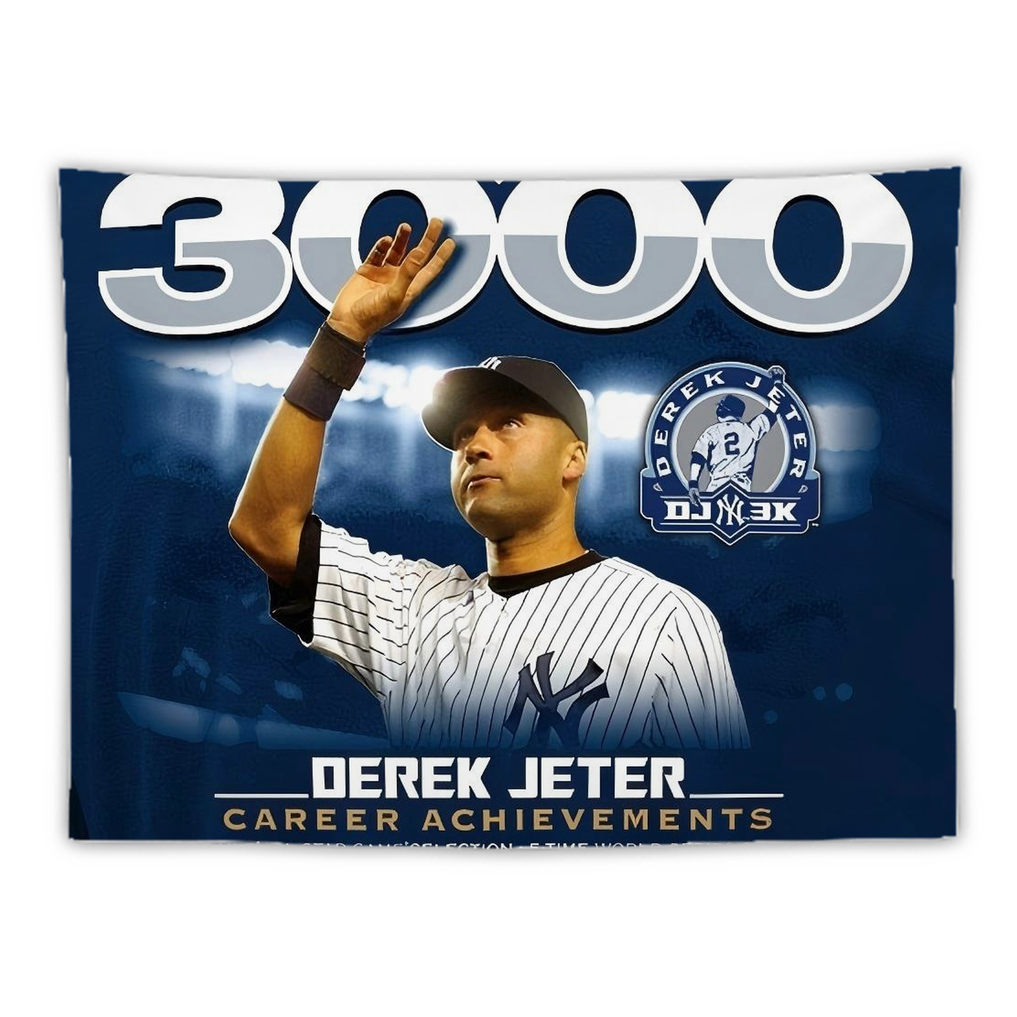Derek Jeter 24 Wall Tapestry For Bedroom Aesthetic – Boho Style Polyester Fabric Wall Hanging With Hooks – 60 X 90 Inch Large Size, Lightweight, Durable, Easy To Hang