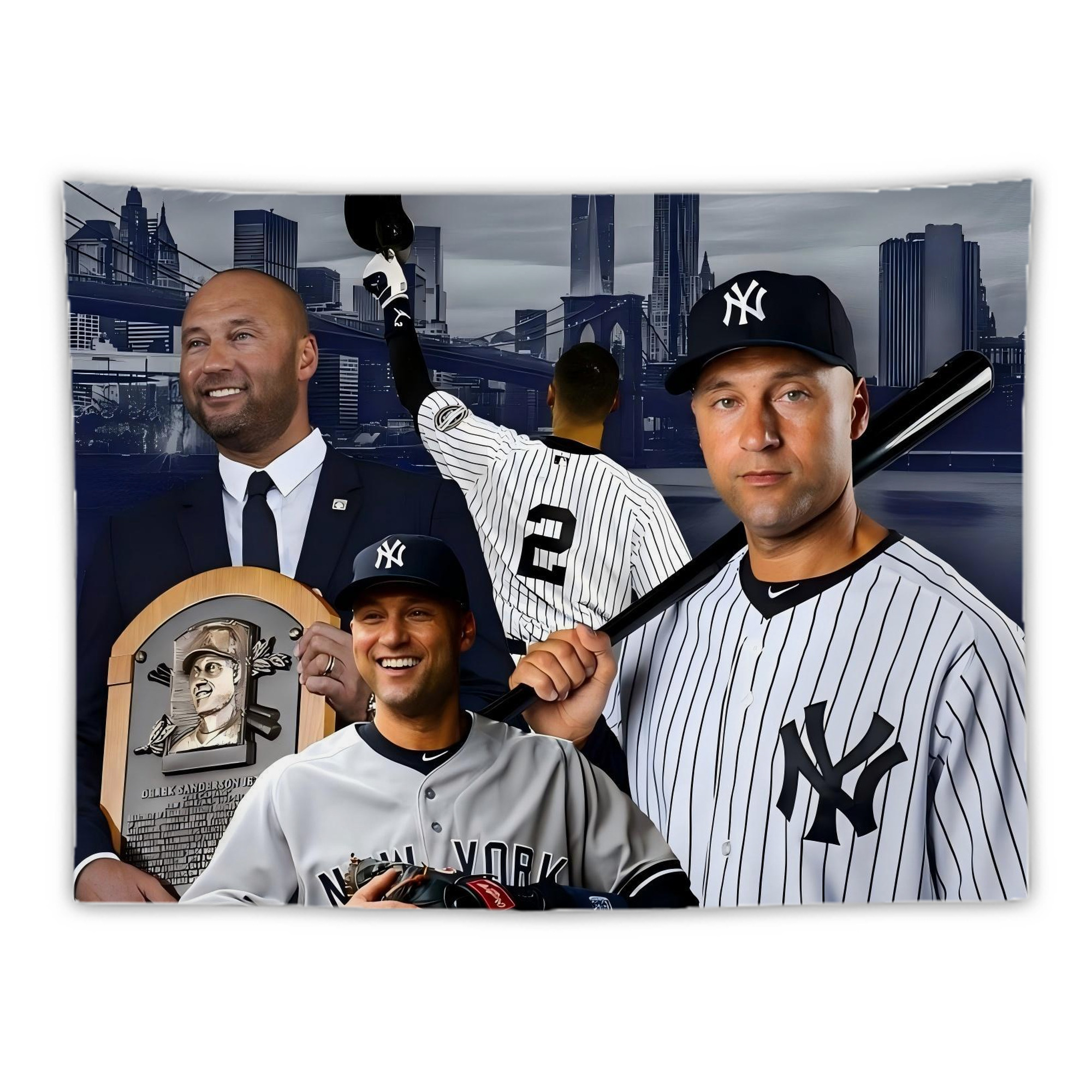 Derek Jeter 49 Wall Tapestry For Bedroom Aesthetic – Boho Style Polyester Fabric Wall Hanging With Hooks – 60 X 90 Inch Large Size, Lightweight, Durable, Easy To Hang