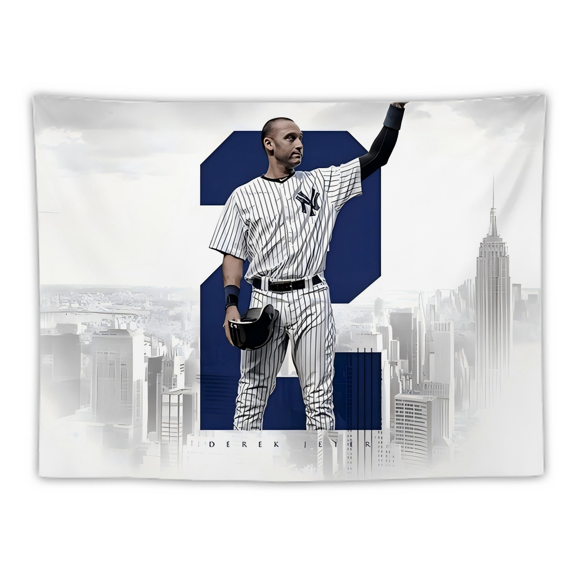 Derek Jeter 68 Wall Tapestry For Bedroom Aesthetic – Boho Style Polyester Fabric Wall Hanging With Hooks – 60 X 90 Inch Large Size, Lightweight, Durable, Easy To Hang
