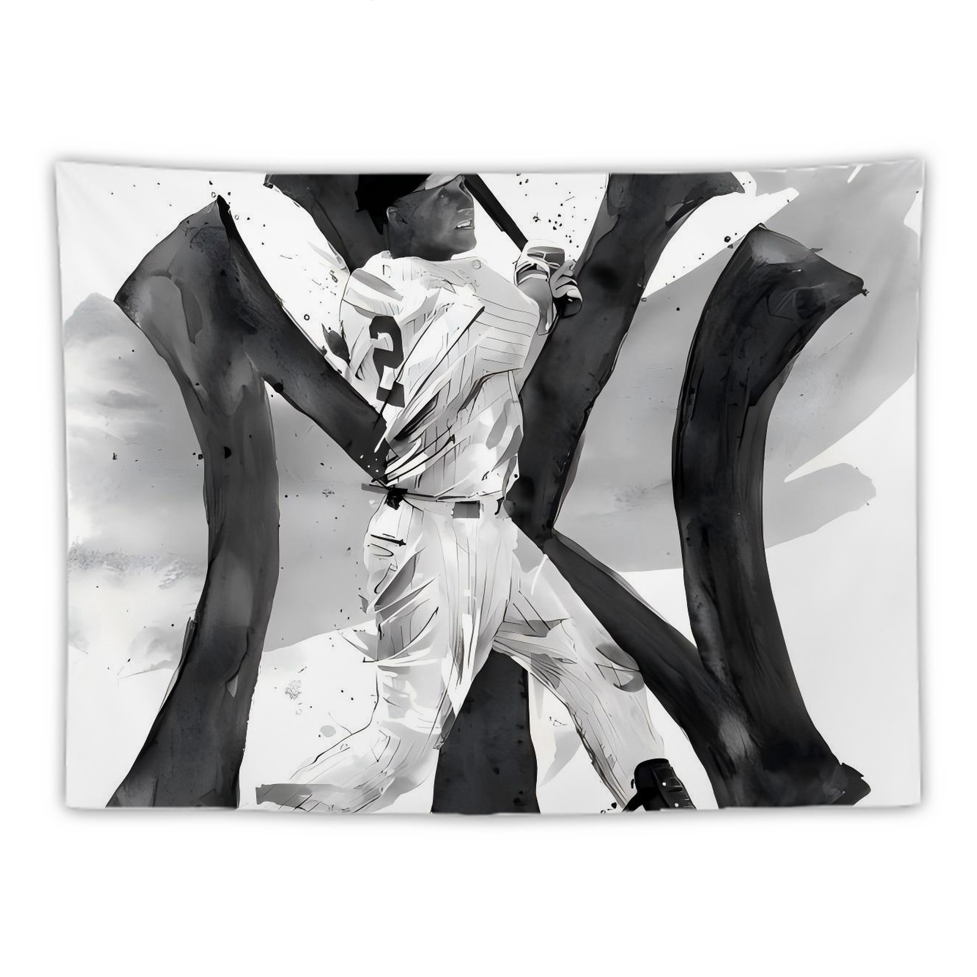 Derek Jeter 71 Wall Tapestry For Bedroom Aesthetic – Boho Style Polyester Fabric Wall Hanging With Hooks – 60 X 90 Inch Large Size, Lightweight, Durable, Easy To Hang