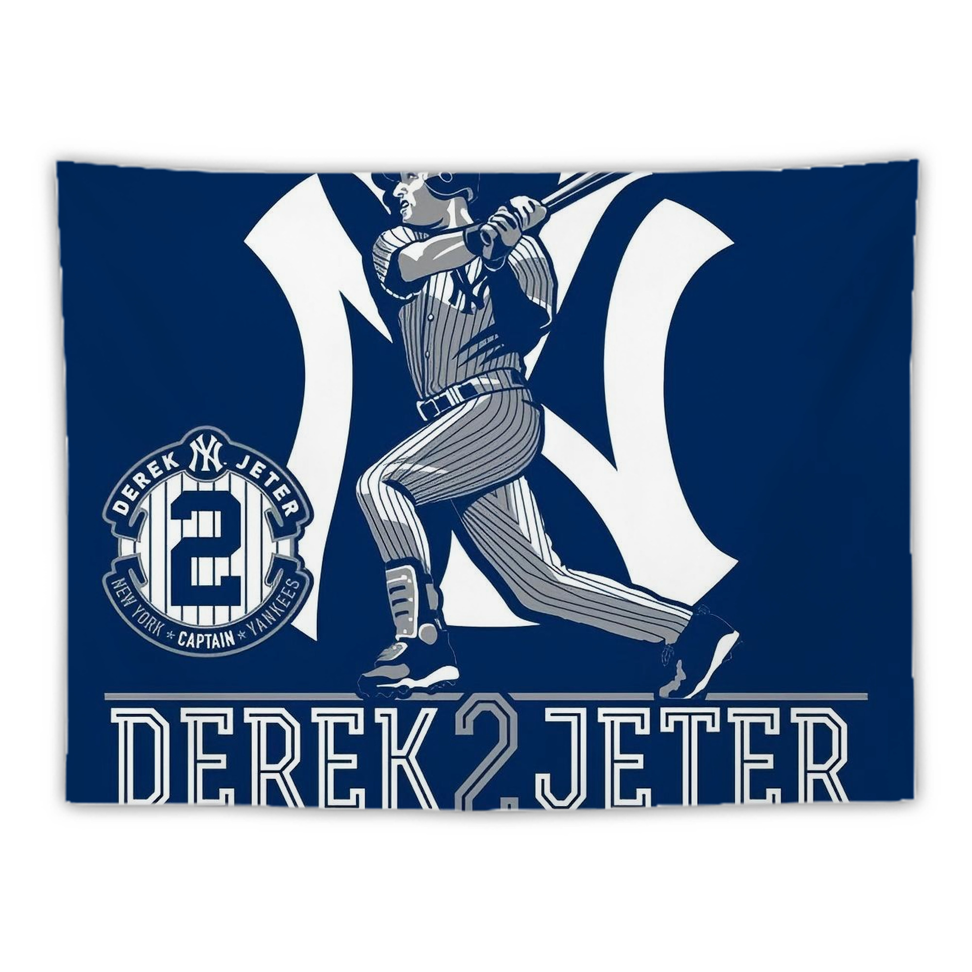 Derek Jeter 104 Wall Tapestry For Bedroom Aesthetic – Boho Style Polyester Fabric Wall Hanging With Hooks – 60 X 90 Inch Large Size, Lightweight, Durable, Easy To Hang