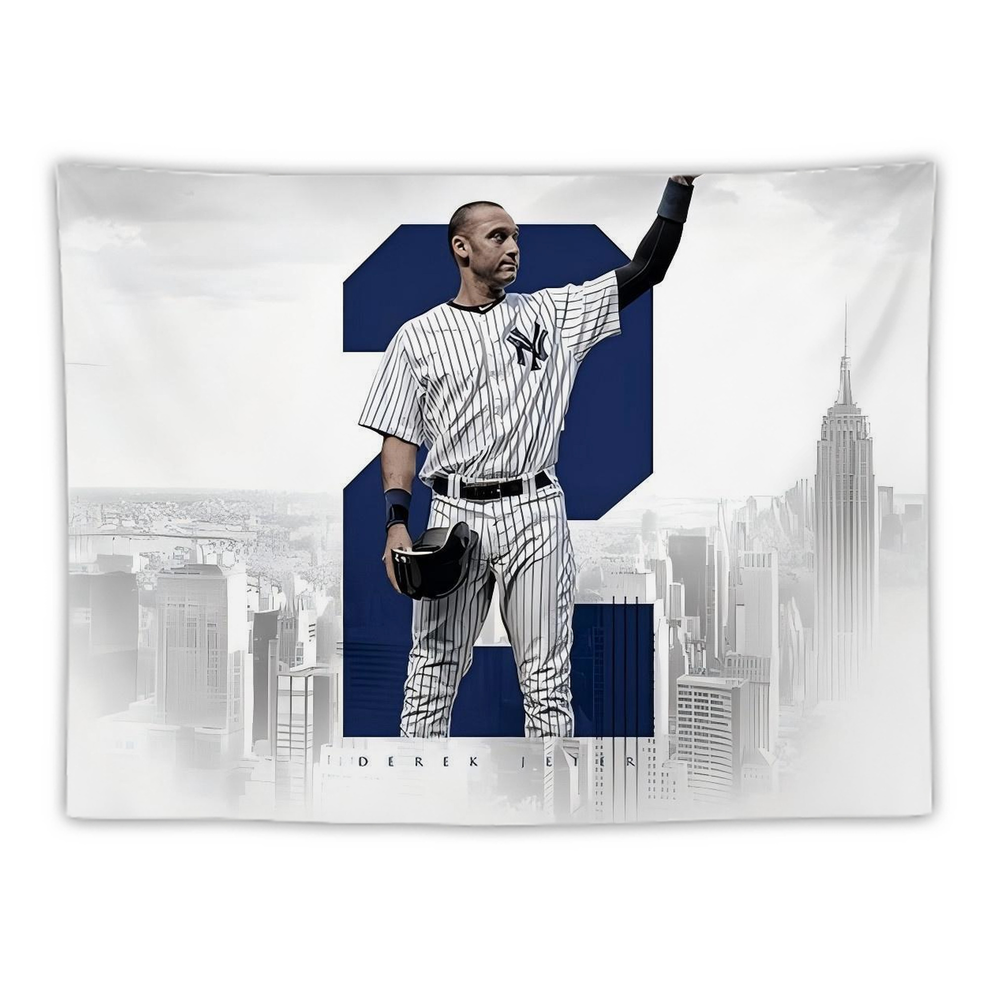 Derek Jeter 110 Wall Tapestry For Bedroom Aesthetic – Boho Style Polyester Fabric Wall Hanging With Hooks – 60 X 90 Inch Large Size, Lightweight, Durable, Easy To Hang