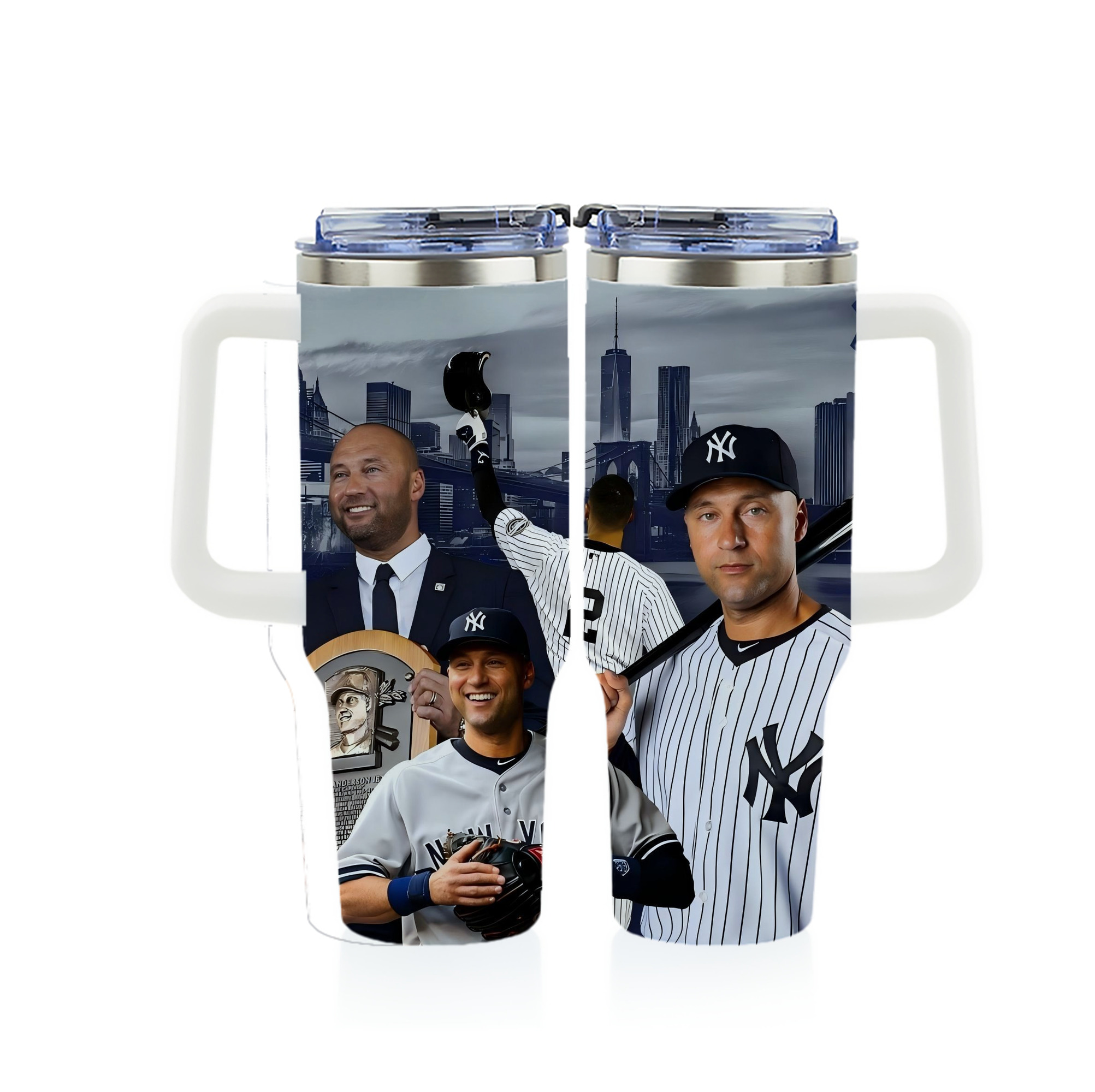 Derek Jeter 49 40oz Full Wrap Car Tumbler – Durable Stainless Steel Travel Mug With Vibrant UV Print – Double Wall Insulated, Fits Most Car Cup Holders