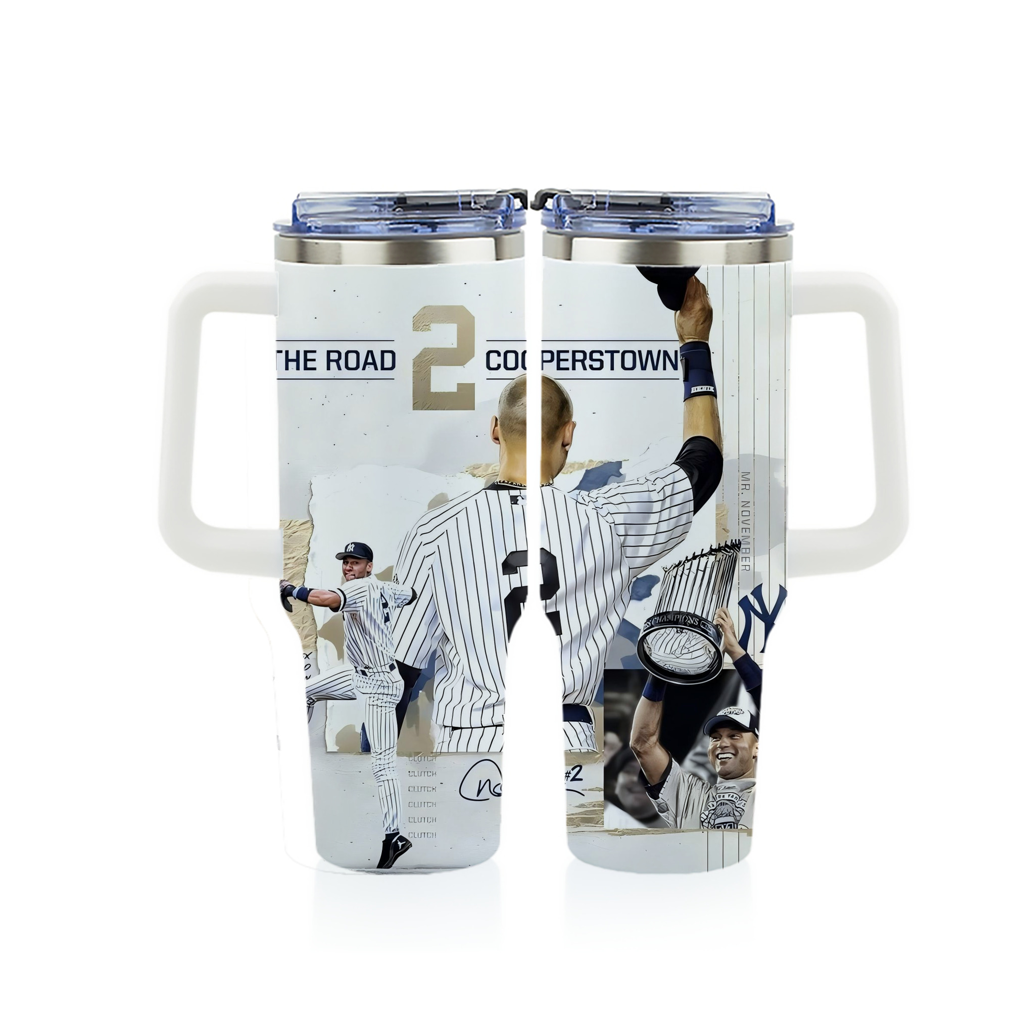 Derek Jeter 58 40oz Full Wrap Car Tumbler – Durable Stainless Steel Travel Mug With Vibrant UV Print – Double Wall Insulated, Fits Most Car Cup Holders