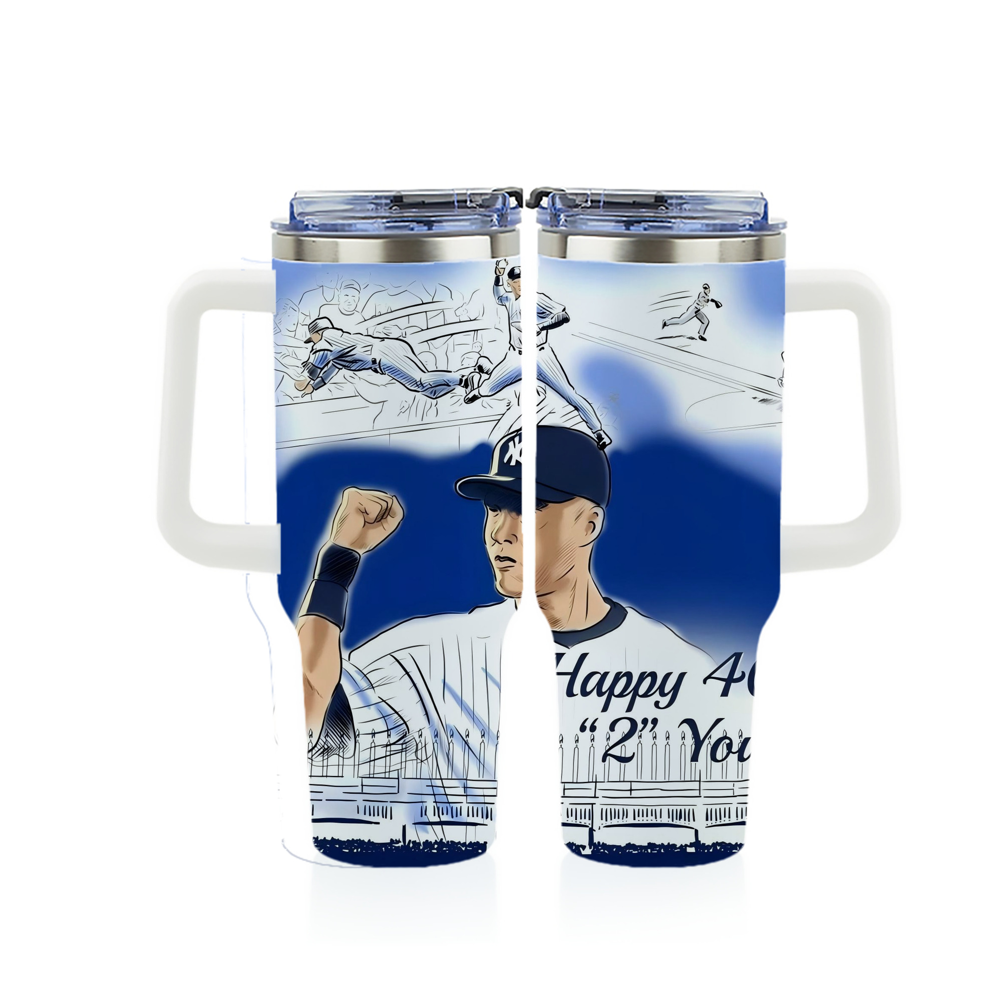 Derek Jeter 69 40oz Full Wrap Car Tumbler – Durable Stainless Steel Travel Mug With Vibrant UV Print – Double Wall Insulated, Fits Most Car Cup Holders