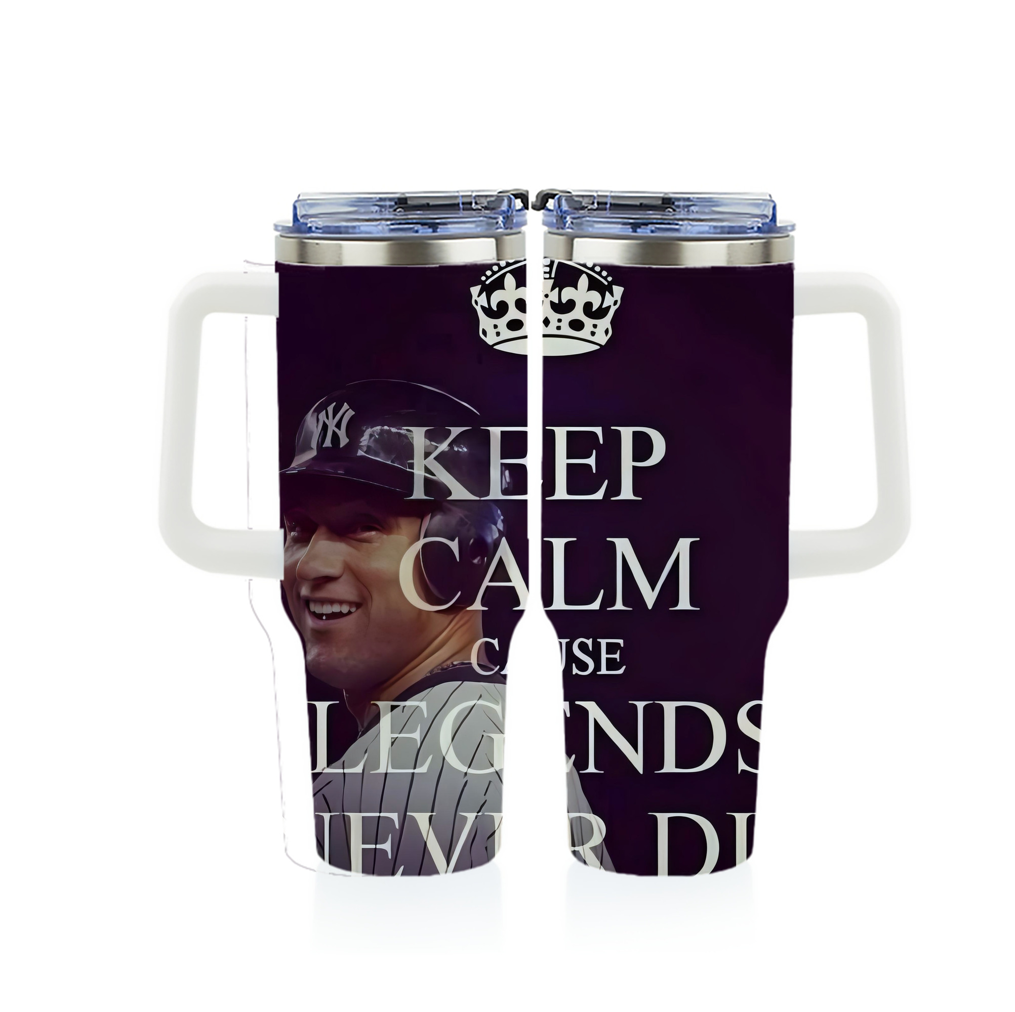 Derek Jeter 70 40oz Full Wrap Car Tumbler – Durable Stainless Steel Travel Mug With Vibrant UV Print – Double Wall Insulated, Fits Most Car Cup Holders