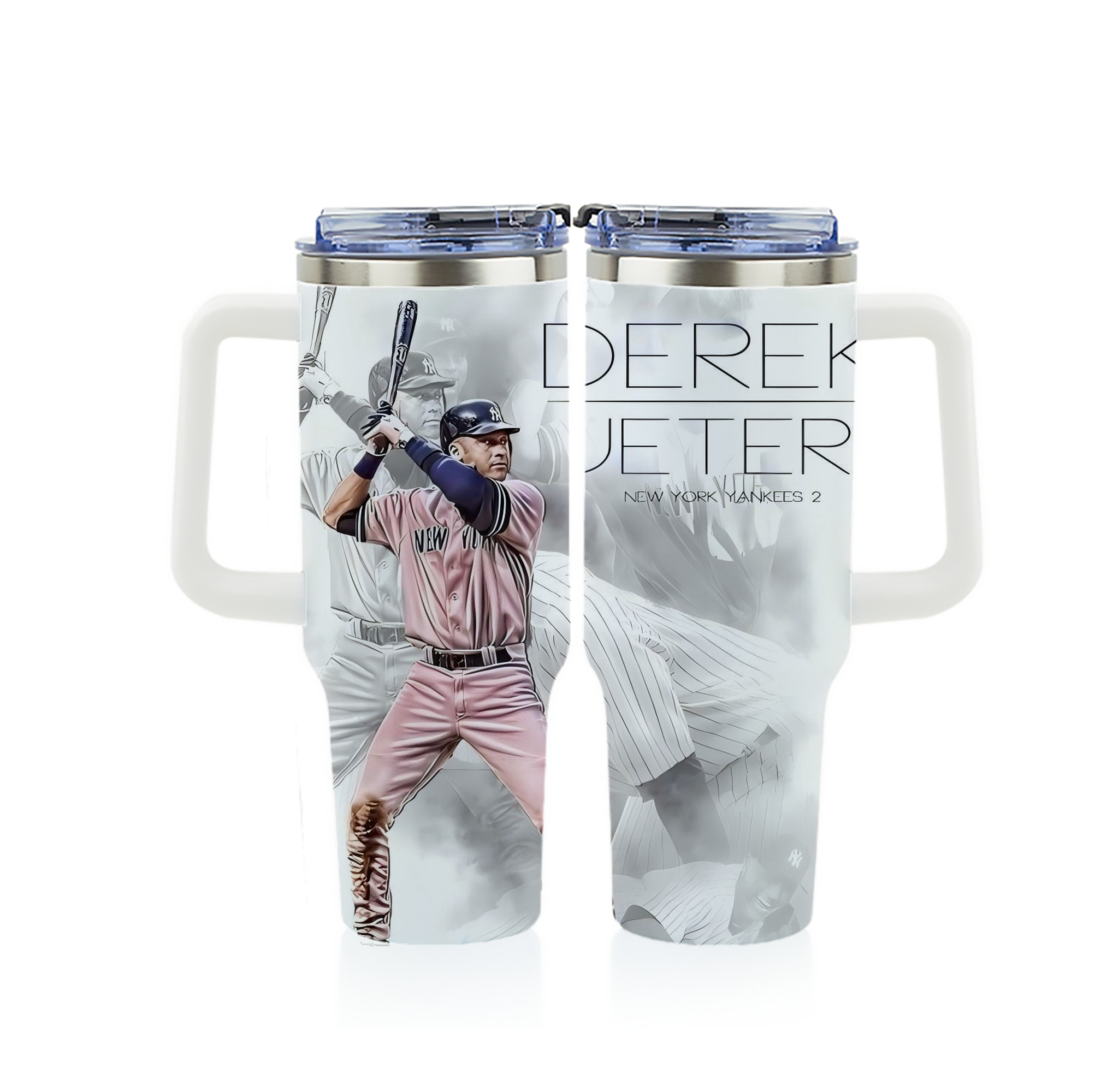 Derek Jeter 72 40oz Full Wrap Car Tumbler – Durable Stainless Steel Travel Mug With Vibrant UV Print – Double Wall Insulated, Fits Most Car Cup Holders