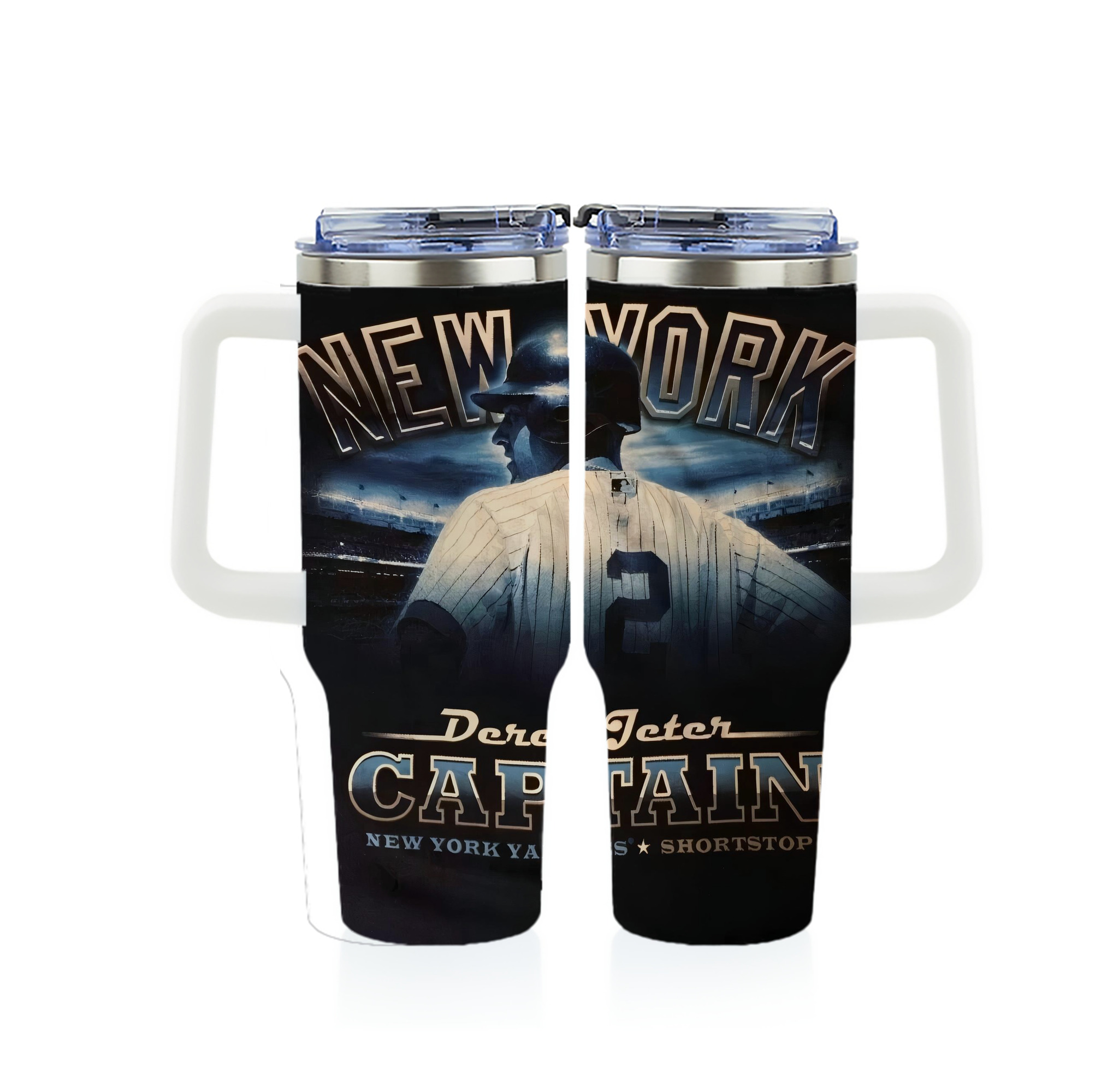 Derek Jeter 74 40oz Full Wrap Car Tumbler – Durable Stainless Steel Travel Mug With Vibrant UV Print – Double Wall Insulated, Fits Most Car Cup Holders