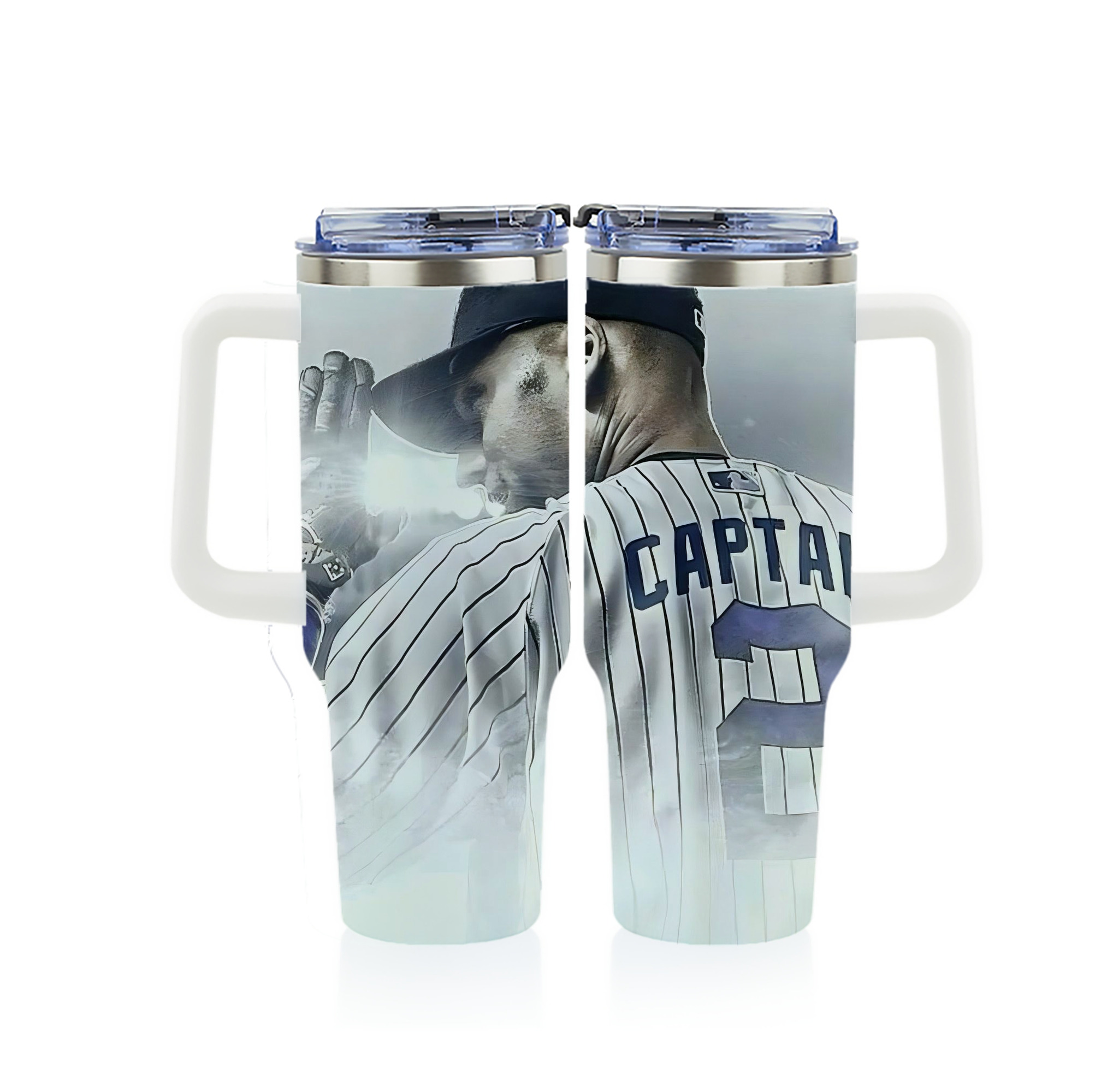 Derek Jeter 105 40oz Full Wrap Car Tumbler – Durable Stainless Steel Travel Mug With Vibrant UV Print – Double Wall Insulated, Fits Most Car Cup Holders