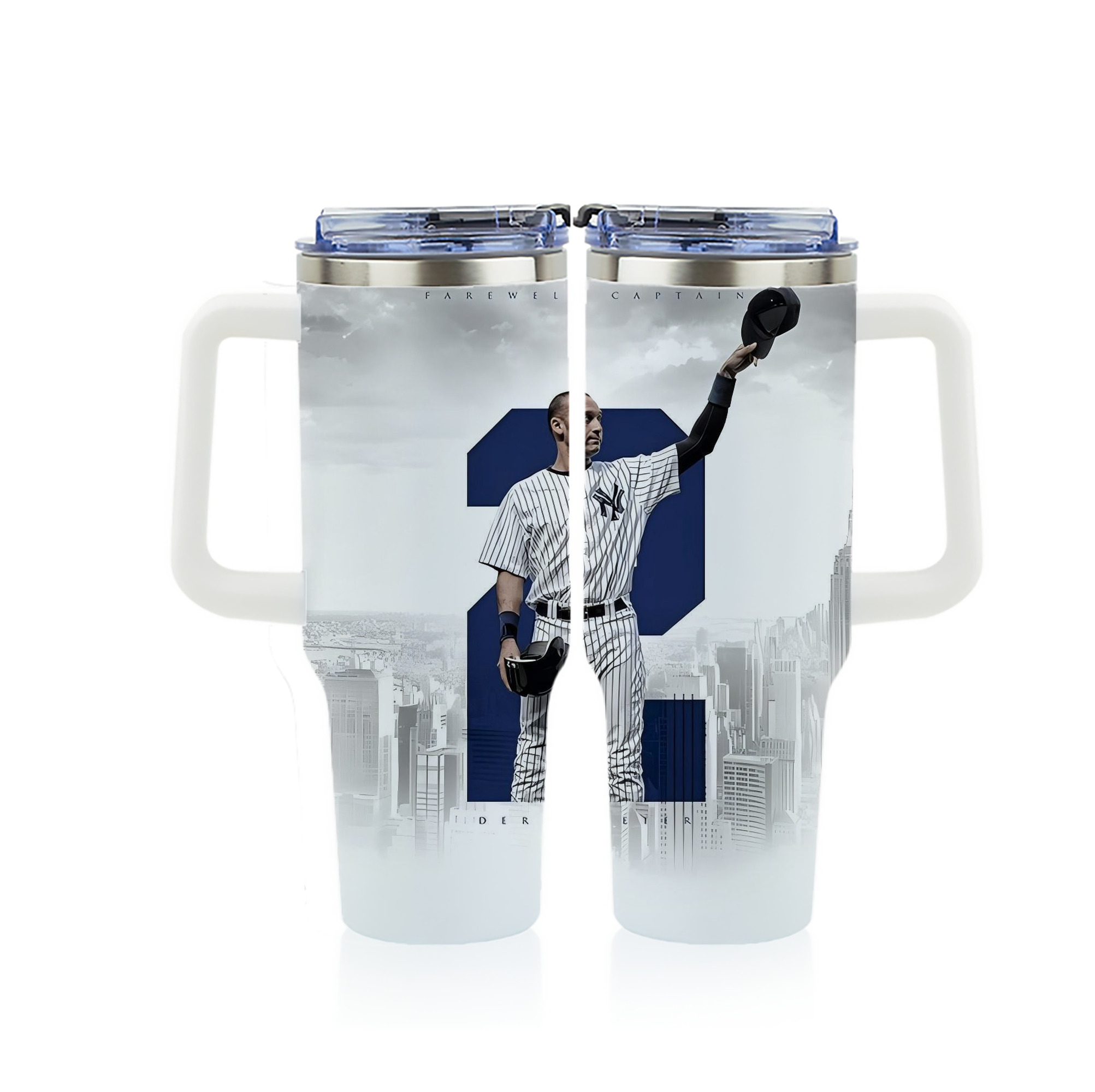 Derek Jeter 110 40oz Full Wrap Car Tumbler – Durable Stainless Steel Travel Mug With Vibrant UV Print – Double Wall Insulated, Fits Most Car Cup Holders