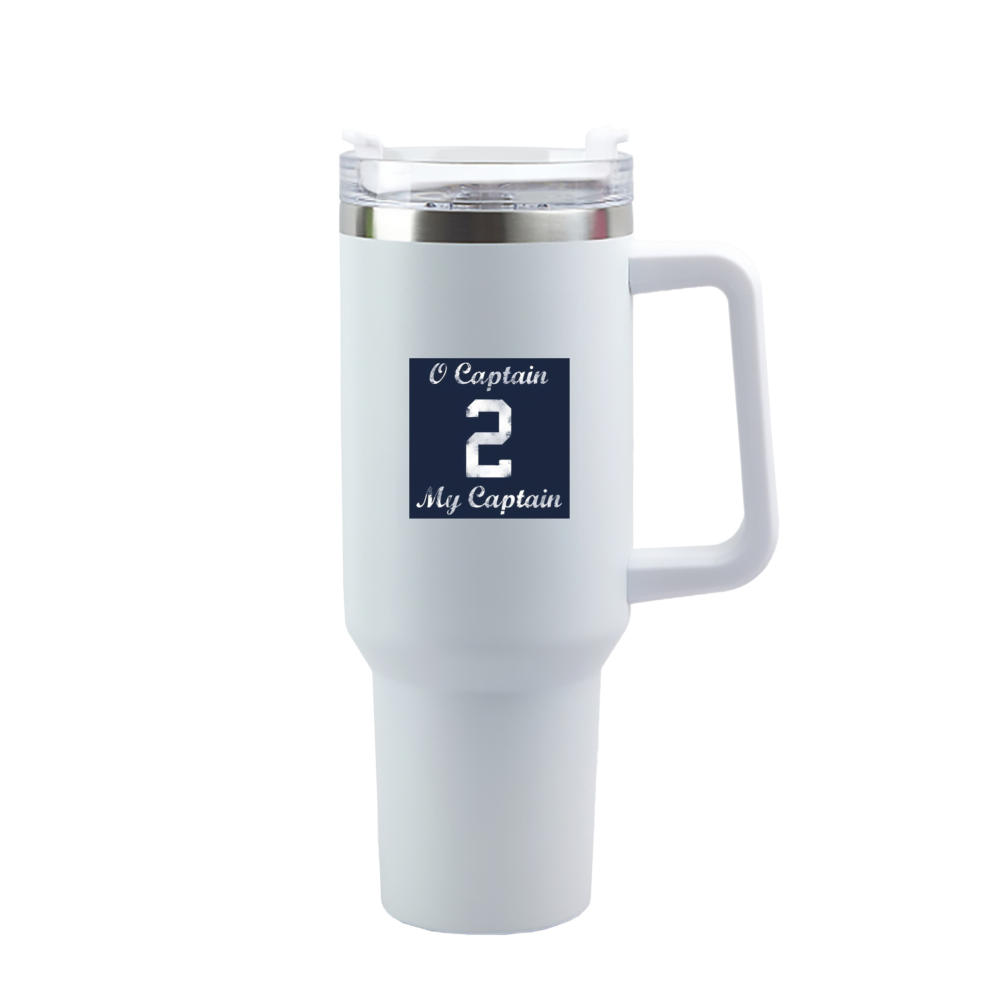 Derek Jeter 25 40oz Handle Car Tumbler – Durable Stainless Steel Travel Mug With UV Print – Double Wall Insulated, Fits Most Car Cup Holders