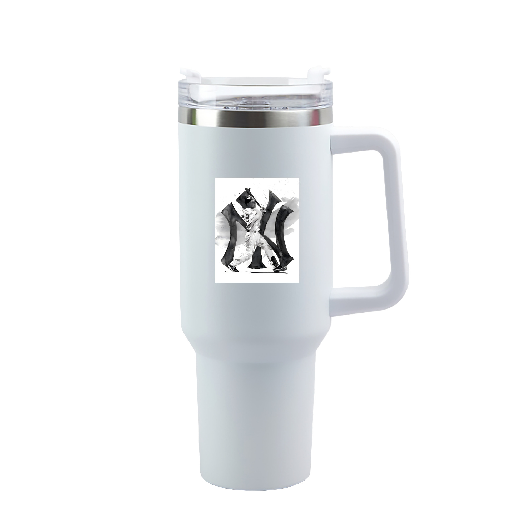 Derek Jeter 71 40oz Handle Car Tumbler – Durable Stainless Steel Travel Mug With UV Print – Double Wall Insulated, Fits Most Car Cup Holders