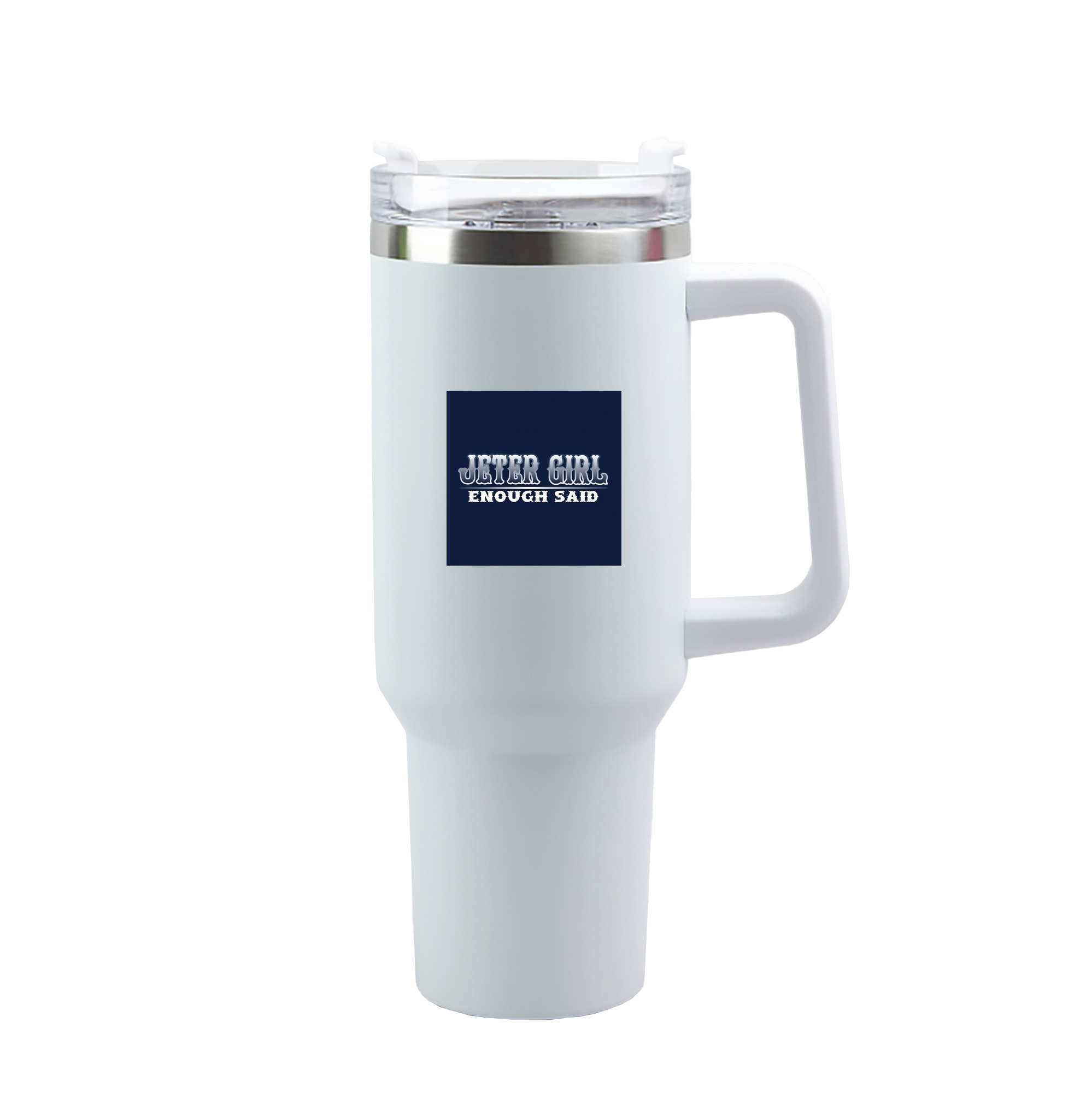 Derek Jeter 101 40oz Handle Car Tumbler – Durable Stainless Steel Travel Mug With UV Print – Double Wall Insulated, Fits Most Car Cup Holders