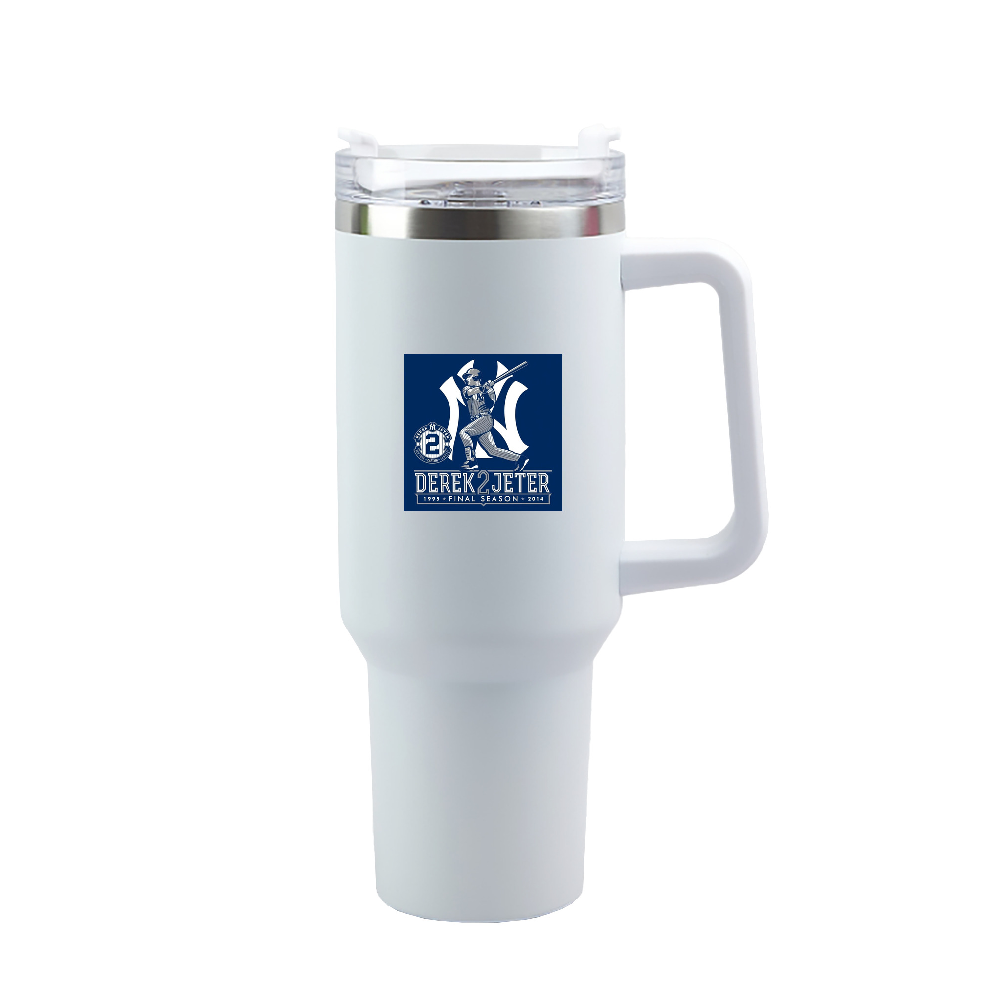 Derek Jeter 104 40oz Handle Car Tumbler – Durable Stainless Steel Travel Mug With UV Print – Double Wall Insulated, Fits Most Car Cup Holders