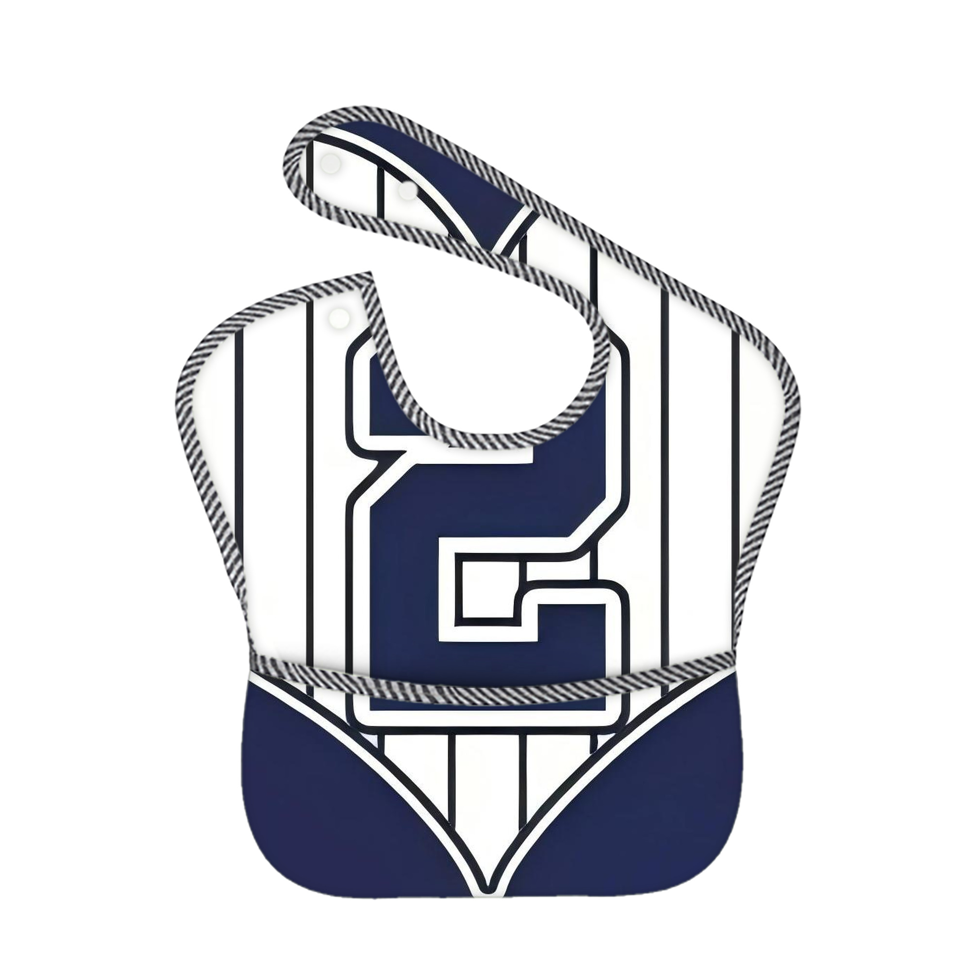 Derek Jeter 75 Adjustable Waterproof Toddler Bib – Full-Print Durable Polyester – Foldable Crumb Pocket – Easy Snap Closure – Soft