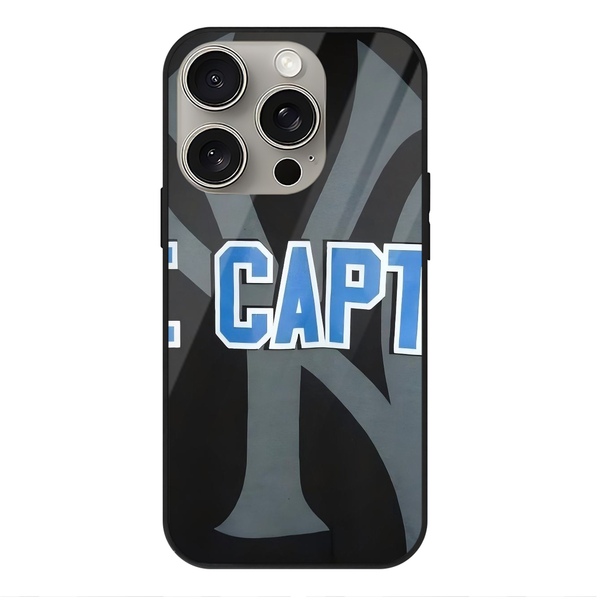 Derek Jeter 103 IPhone 15 Pro Mirror Phone Case – UV Printed Glass + TPU – Scratch-Resistant, Wireless Charging Compatible, Precise Fit & Stylish Design