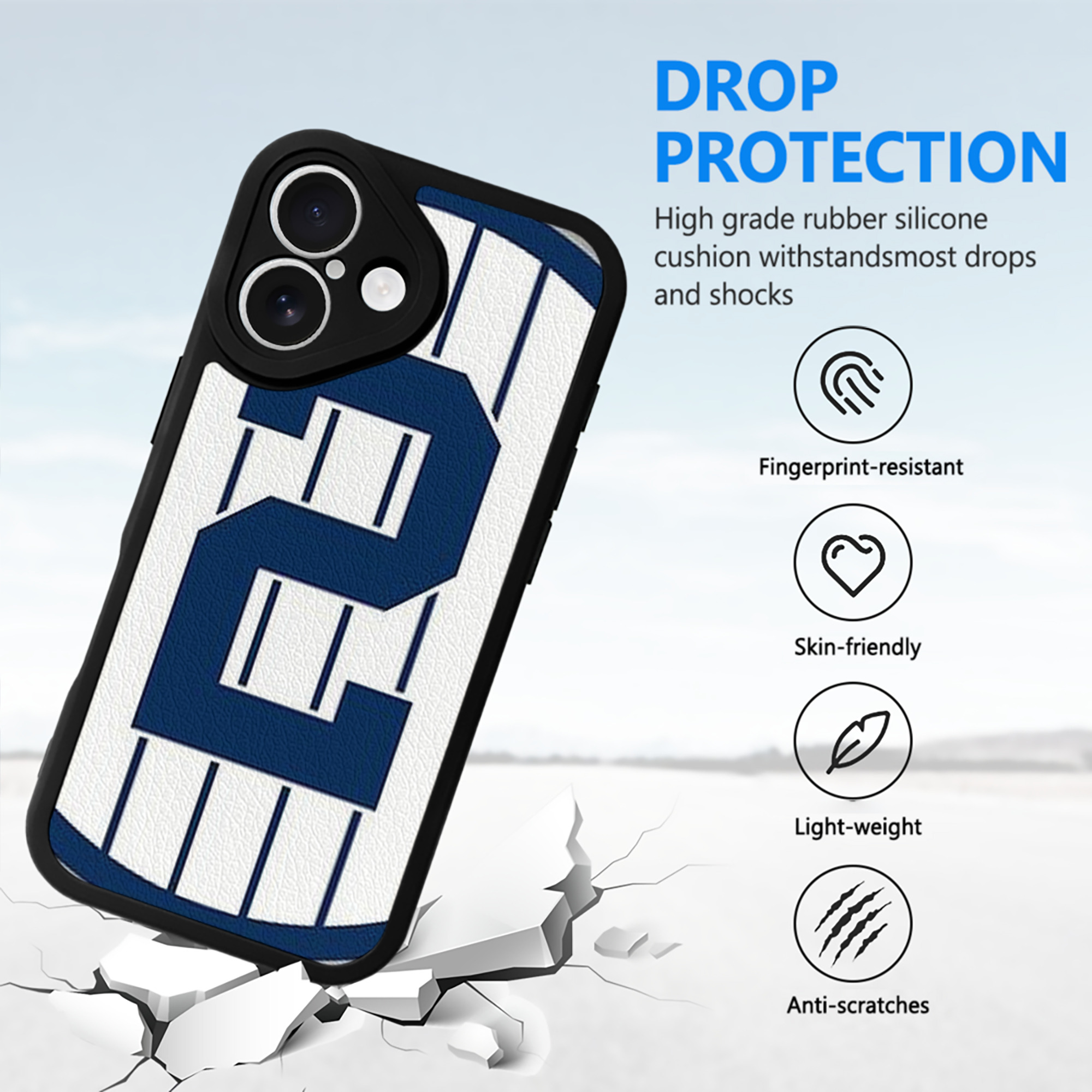 Derek Jeter 19 IPhone 16 Silicone Leather Case – UV Print, Lambskin Texture – Perfect Fit, Wireless Charging Compatible, Scratch Resistant, Precise Cutouts – Stylish Protection For IPhone 16