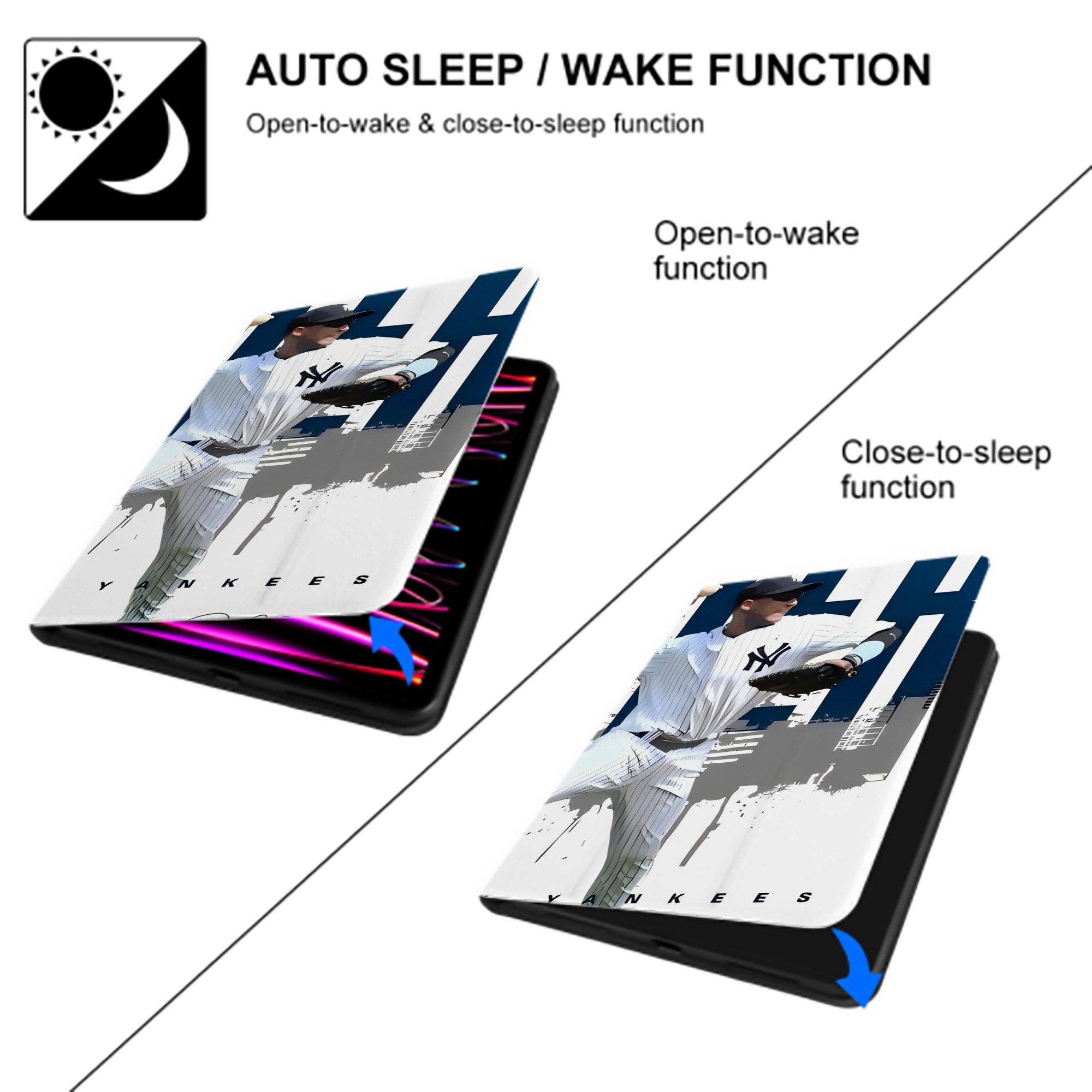 Derek Jeter 57 IPad Case Without Pencil Slot – Book-Style Cover With PU Leather & TPU – Slim, Durable, Scratch-Resistant, Full Protection & Easy Access