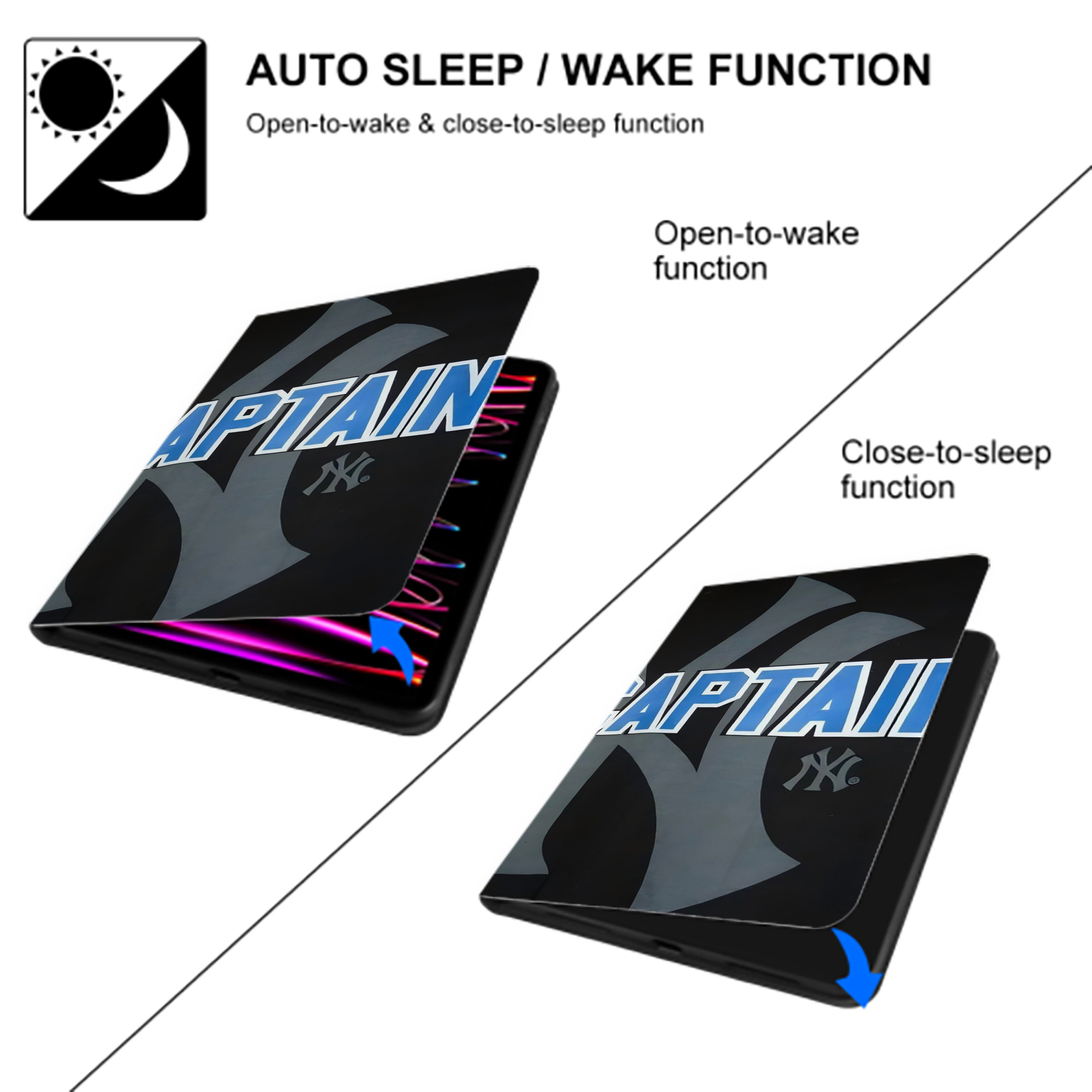 Derek Jeter 103 IPad Case Without Pencil Slot – Book-Style Cover With PU Leather & TPU – Slim, Durable, Scratch-Resistant, Full Protection & Easy Access