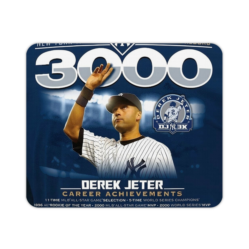 Derek Jeter 24 Durable Rubber Mouse Pad With Stitched Edges, Waterproof, Non-Slip Surface, Ultra-Thin Design For Gaming, Office