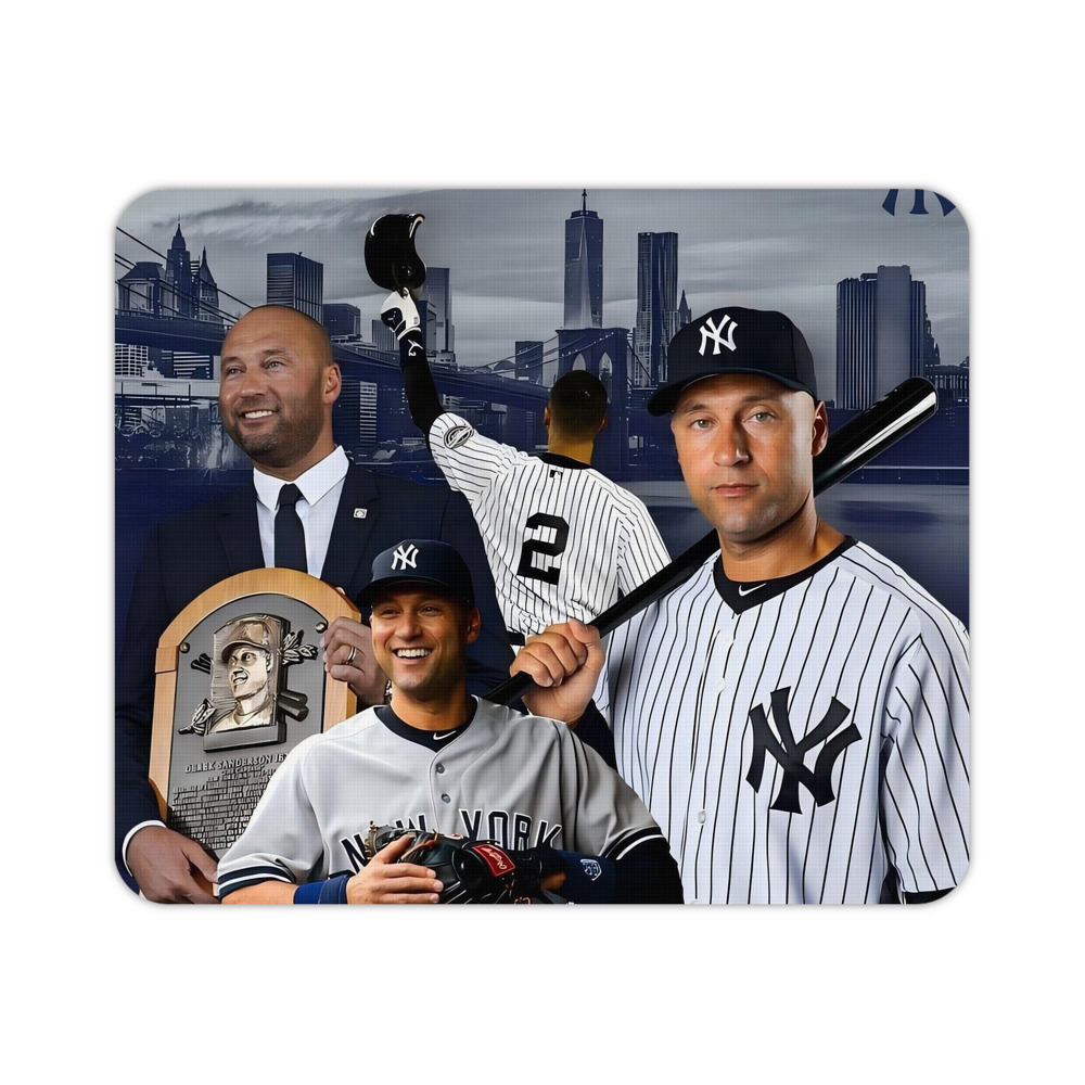 Derek Jeter 49 Durable Rubber Mouse Pad With Stitched Edges, Waterproof, Non-Slip Surface, Ultra-Thin Design For Gaming, Office