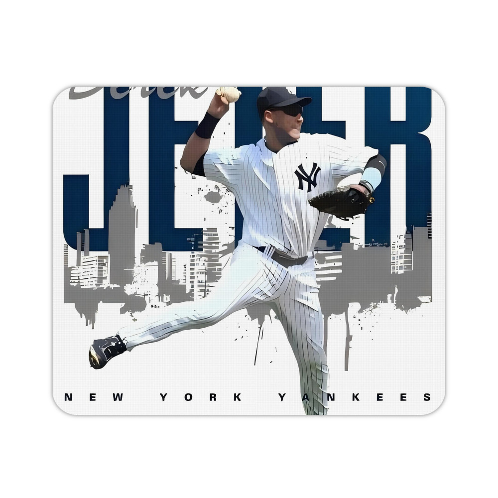 Derek Jeter 57 Durable Rubber Mouse Pad With Stitched Edges, Waterproof, Non-Slip Surface, Ultra-Thin Design For Gaming, Office