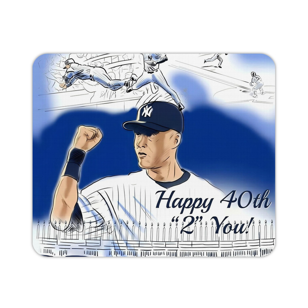 Derek Jeter 69 Durable Rubber Mouse Pad With Stitched Edges, Waterproof, Non-Slip Surface, Ultra-Thin Design For Gaming, Office