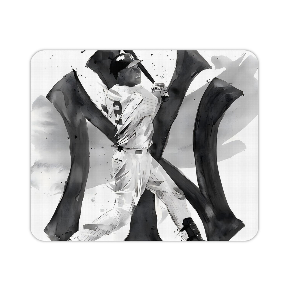 Derek Jeter 71 Durable Rubber Mouse Pad With Stitched Edges, Waterproof, Non-Slip Surface, Ultra-Thin Design For Gaming, Office