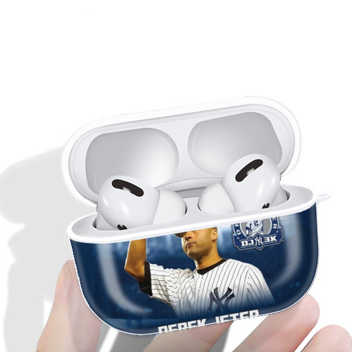 Derek Jeter 24 AirPods Pro Hard Case White With Keychain, Durable Flexible PC, Precise Cutouts, Anti-Fingerprint, Yellowing & Scratch Resistant, Full Protection, Washable